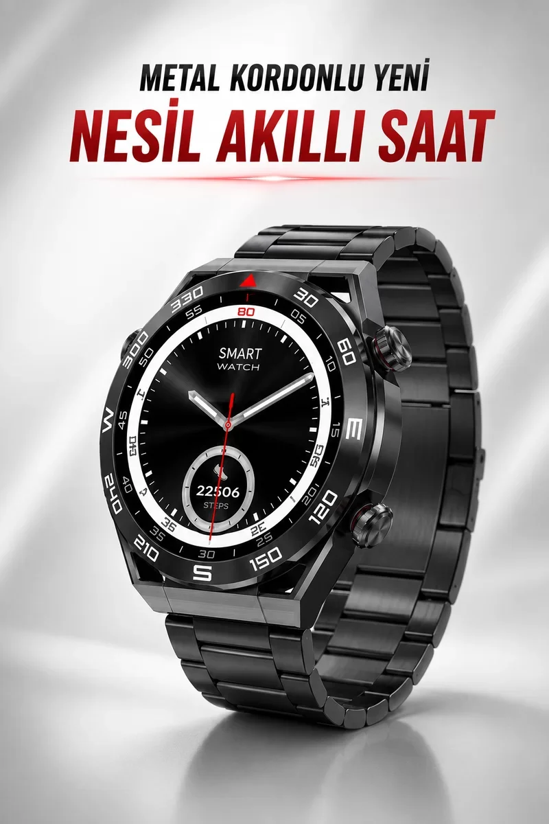 Akıllı Saat Yeni Nesil Bluetooth Bağlantılı Uyku ve Sağlık Takibi NFC ve GPS