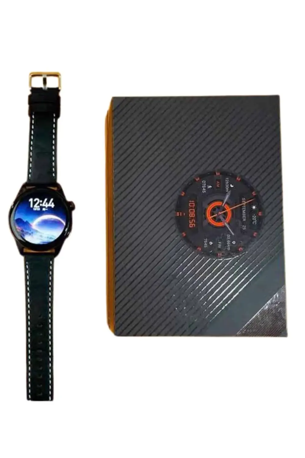 Akıllı Saat Yuvarlak Ekran Sesli Görüşme Özellikli Siyah Akıllı U