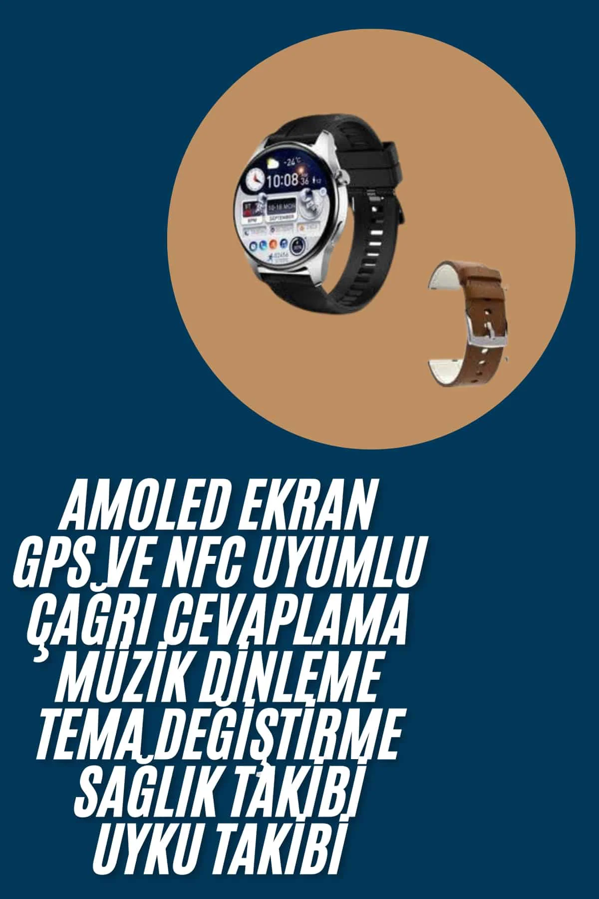 Akıllı Saat Yuvarlak Ekran Sesli Görüşme Özellikli Siyah Akıllı Unisex Kol Saati Fiyatı, Yorumları ve Özellikleri