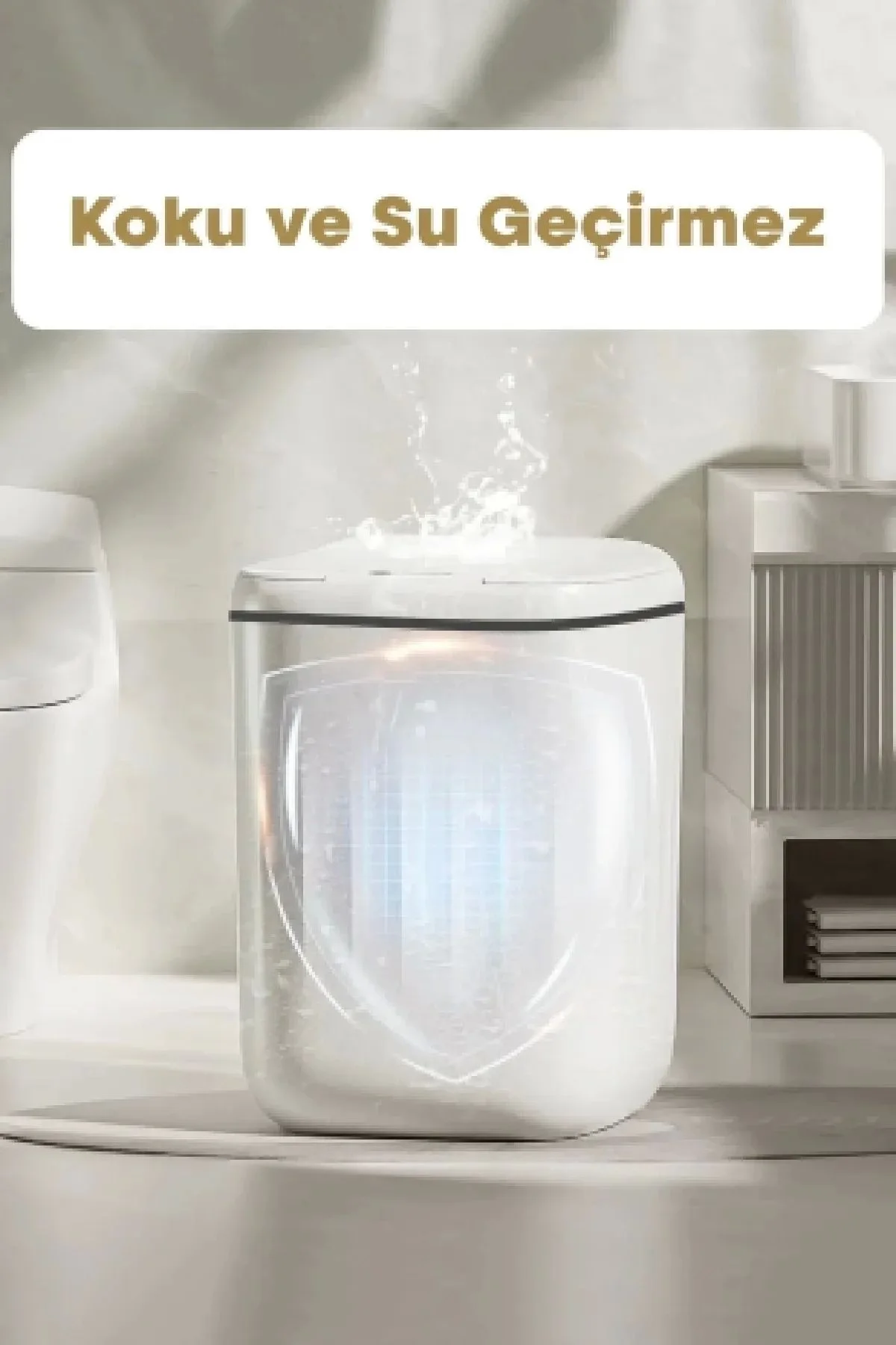 Akıllı Sensörlü Çöp Kovası 20L - UV Işık Antibakteriyel &amp; Koku Geçirmez Otomatik Mutfak Ofis Banyo Kovası