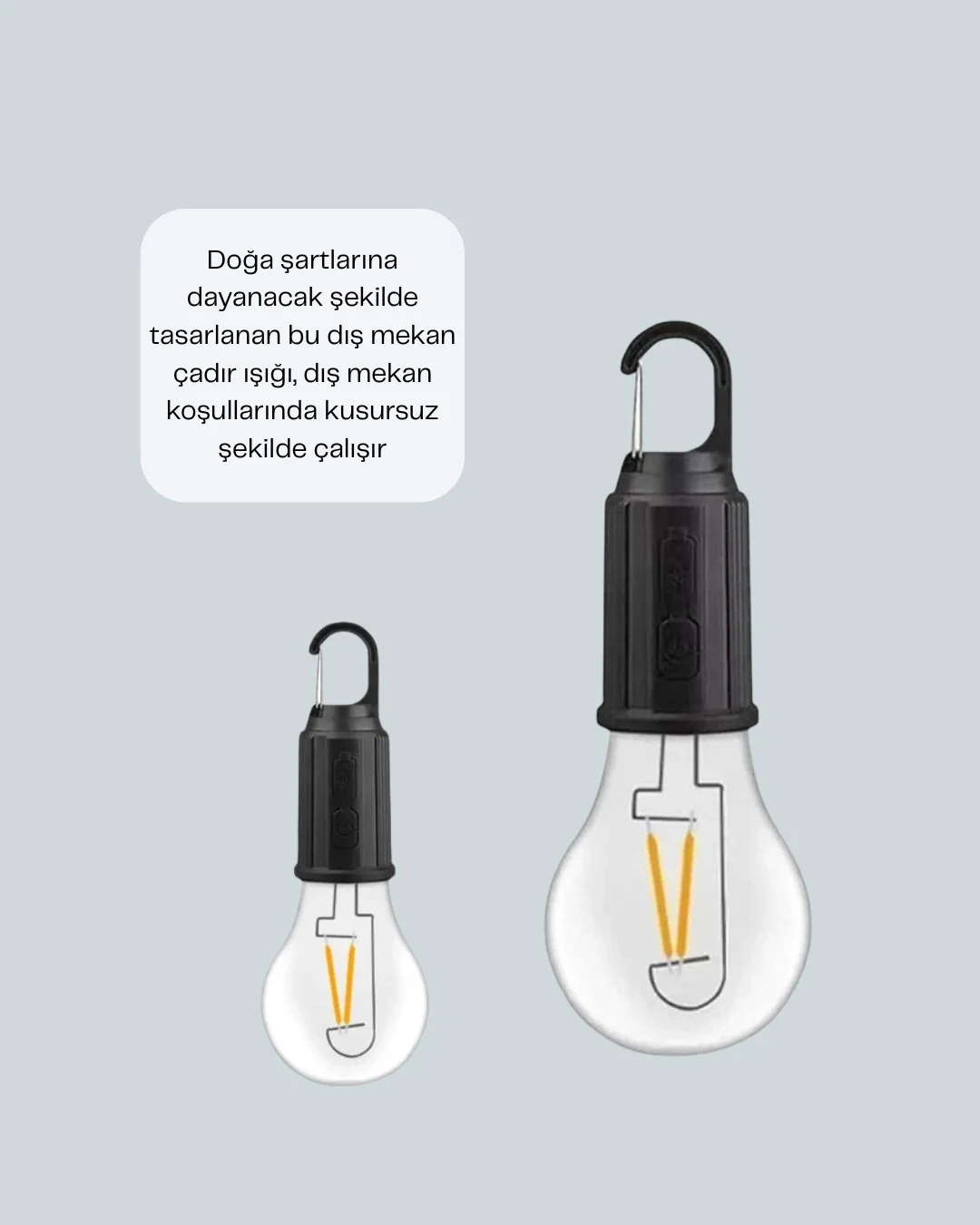 Akıllı Sensörlü USB Şarjlı Kamp Lambası