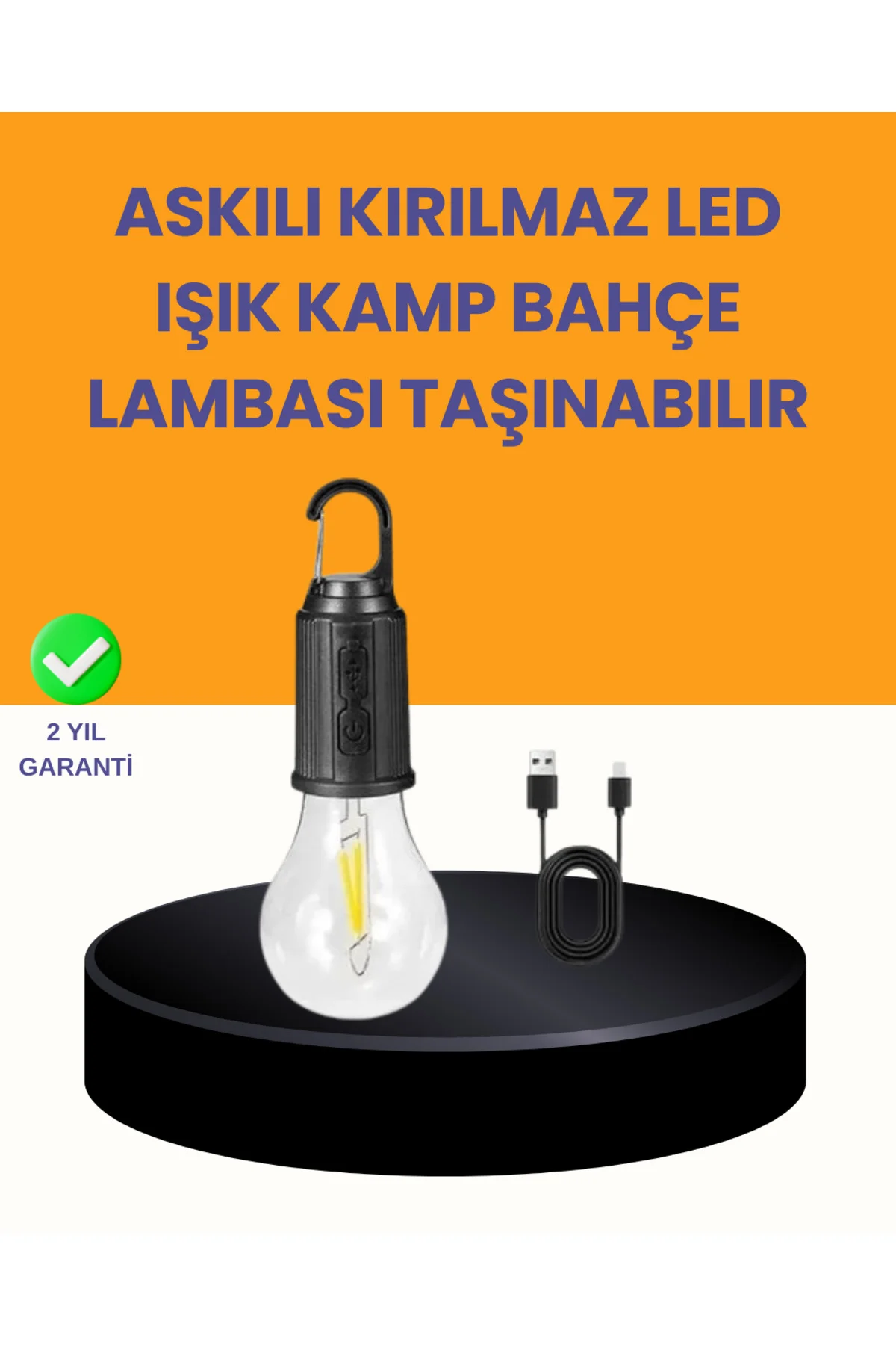 Akıllı Sensörlü USB Şarjlı Kamp Lambası