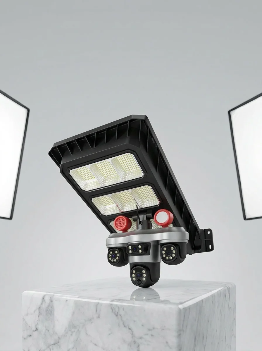 Akıllı Solar Güvenlik Kamerası 3 Lens Hareket Takip Özellikli Dış Ortam Kamera - Lisinya