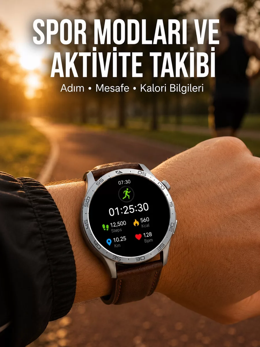 Akıllı Spor ve Günlük Yaşam Takip Saati - Bluetooth Bağlantılı
