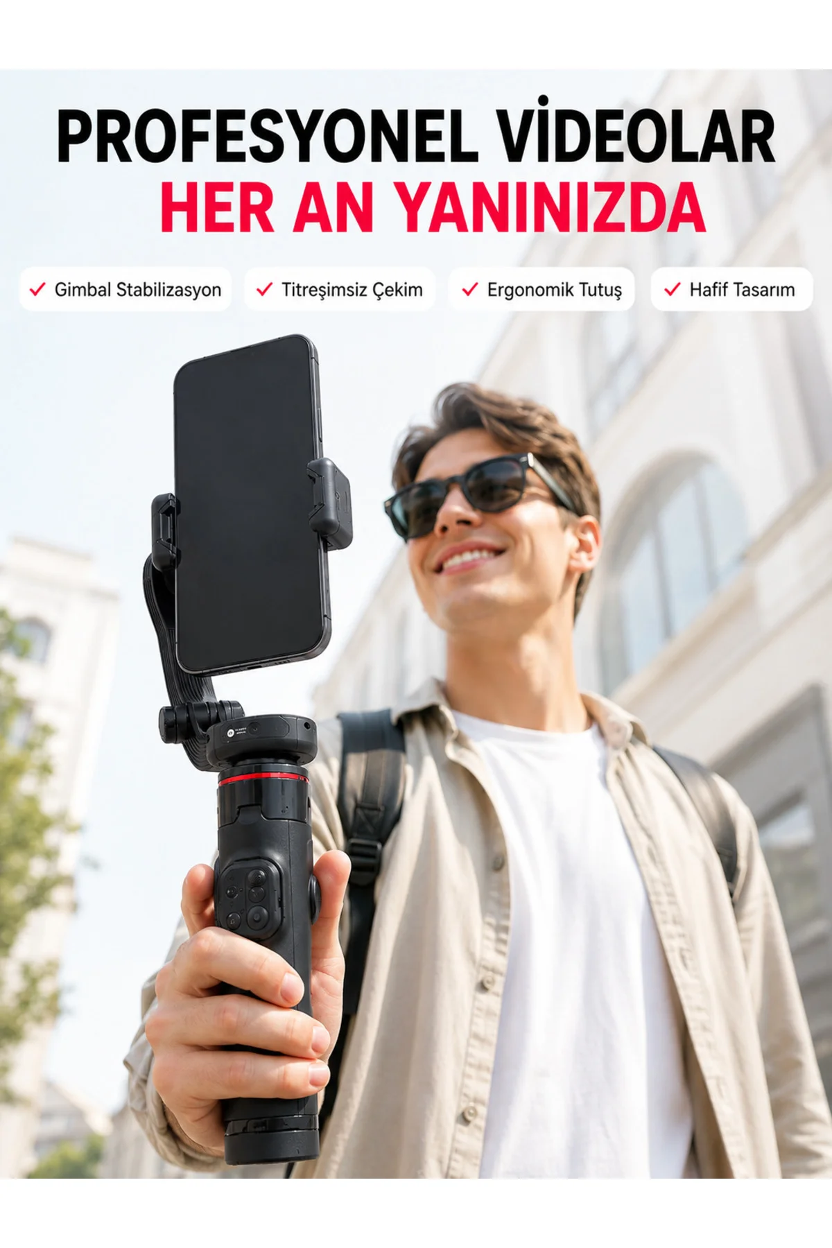 Akıllı Takipli Gimbal Selfie Stick Profesyonel Video Çekim Stabilizatörü Uzayabilir Tripod Bluetooth Akıllı Takipli Gimbal Selfie Stick Profesyonel Video Çekim Stabilizatörü Uzayabilir Tripod Bluetooth