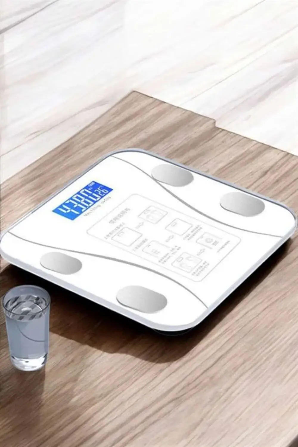 Akıllı Tartı Dijital Baskül Yağ Su Kas Vücut Kitle Kilo Ölçer Tar