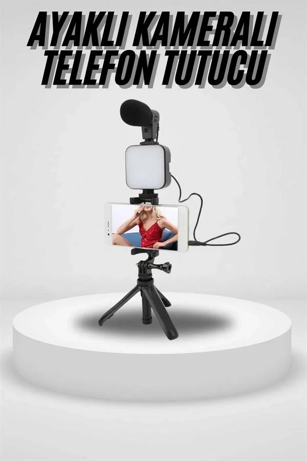 Akıllı Telefon Vlog Kiti Tripod Mini Mikrofonlu Telefon Tutucu Fiyatı, Yorumları ve Özellikleri
