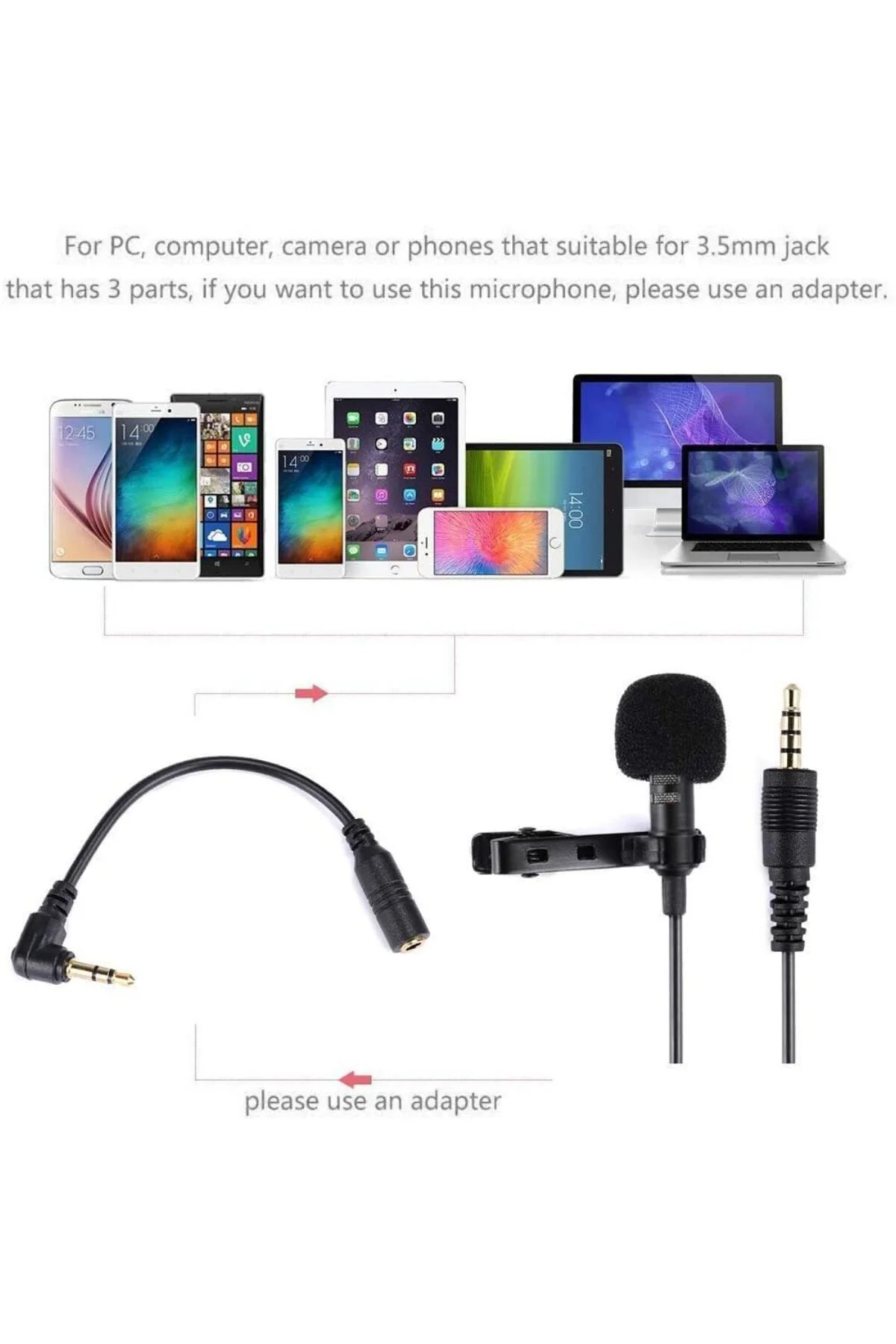 Akıllı telefon yaka mikrofonu, çok yönlü, yoğunlaştırıcı, iPhone,