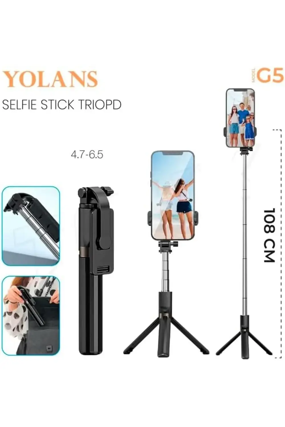 Akıllı Telefonlar İçin Tripod Ultra Hafif 360 Derece Dönebilen Ba