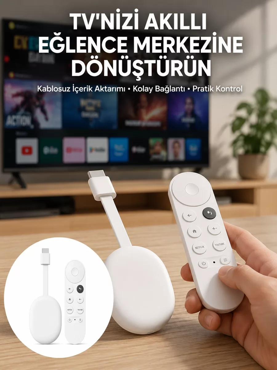 Akıllı TV Dönüştürücü ve Yayın Aktarım Cihazı - Mobil Uyumlu Hızlı ve Stabil