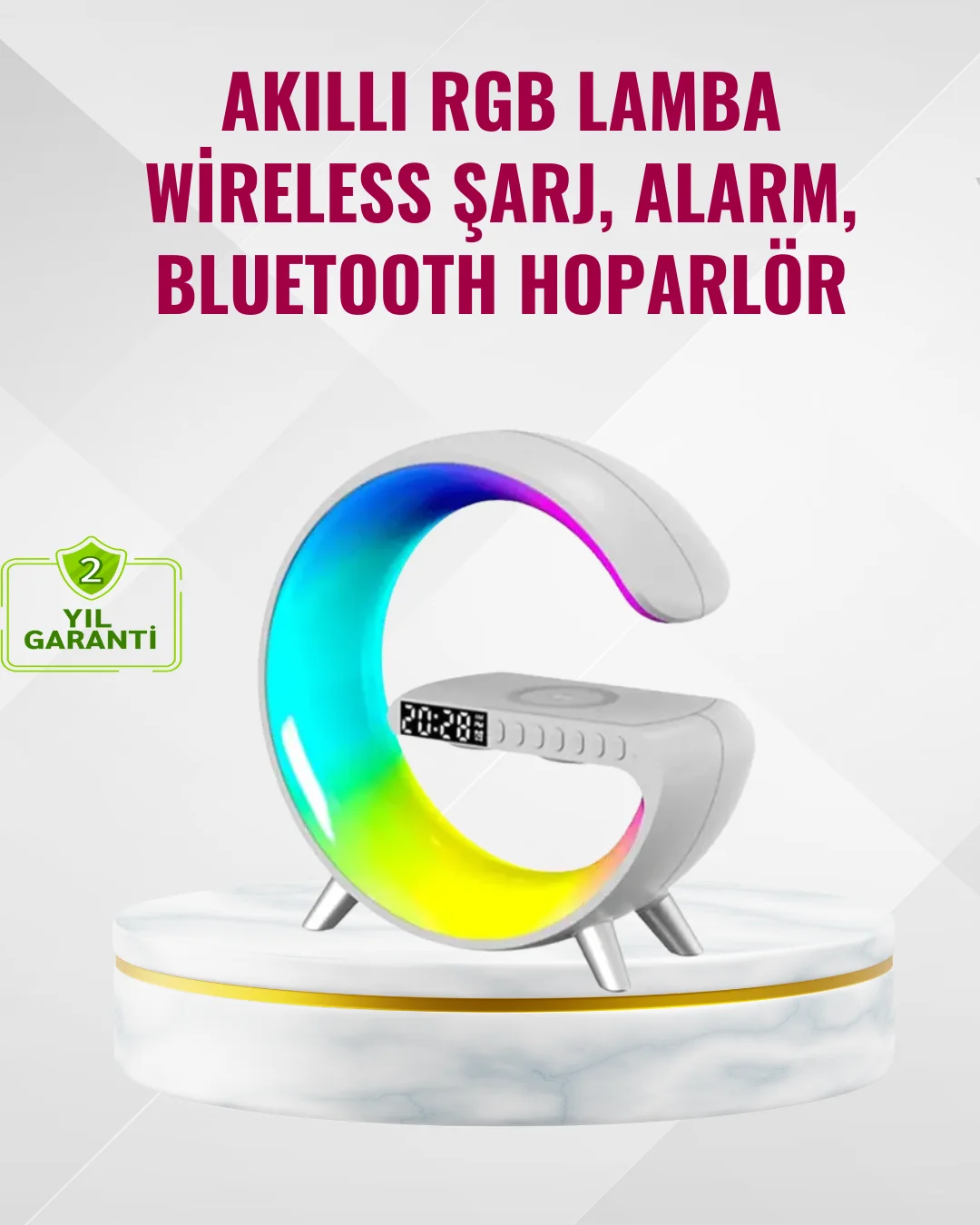 Akıllı Uyku Lambası Gündoğumu Alarmı Kablosuz Şarj ve Müzik Çalar Akıllı Uyku Lambası Gündoğumu Alarmı Kablosuz Şarj ve Müzik Çalar
