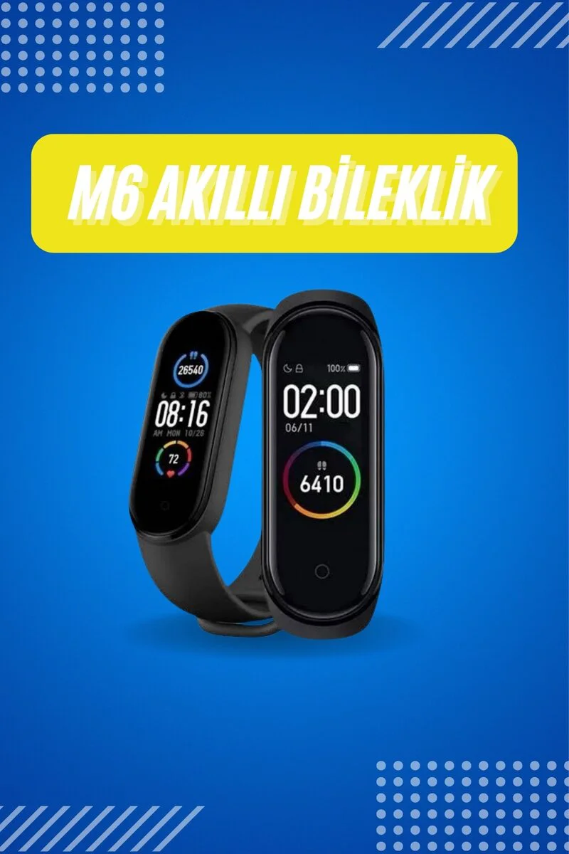Akıllı Uyumlu Bileklik M6 - Uyku Takibi, Adımsayar ve Spor Modları