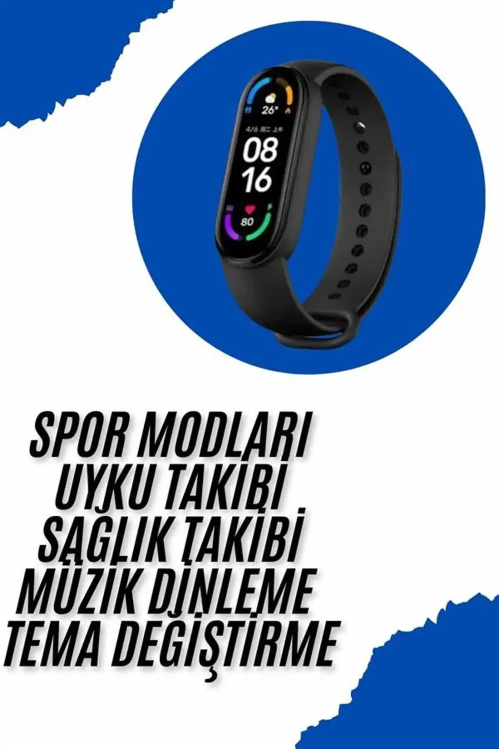 Akıllı Uyumlu Bileklik M6 Adımsayar Spor Modları Çağrı Görme Türk