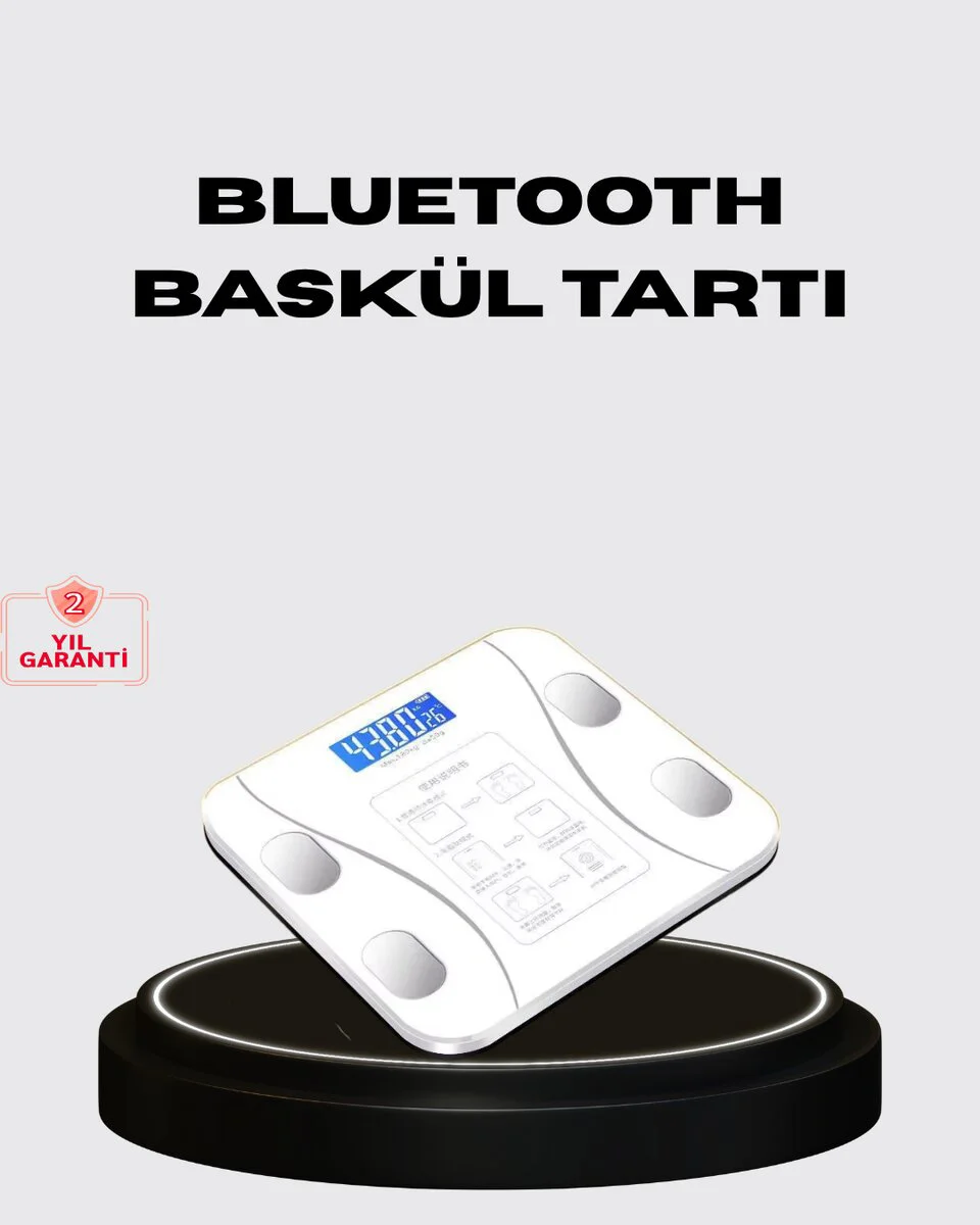 Akıllı Vücut Analiz Tartısı – Bluetooth Bağlantılı 8 Ölçüm Verili Dijital Baskül | Kilo ve Sağlık Takibi