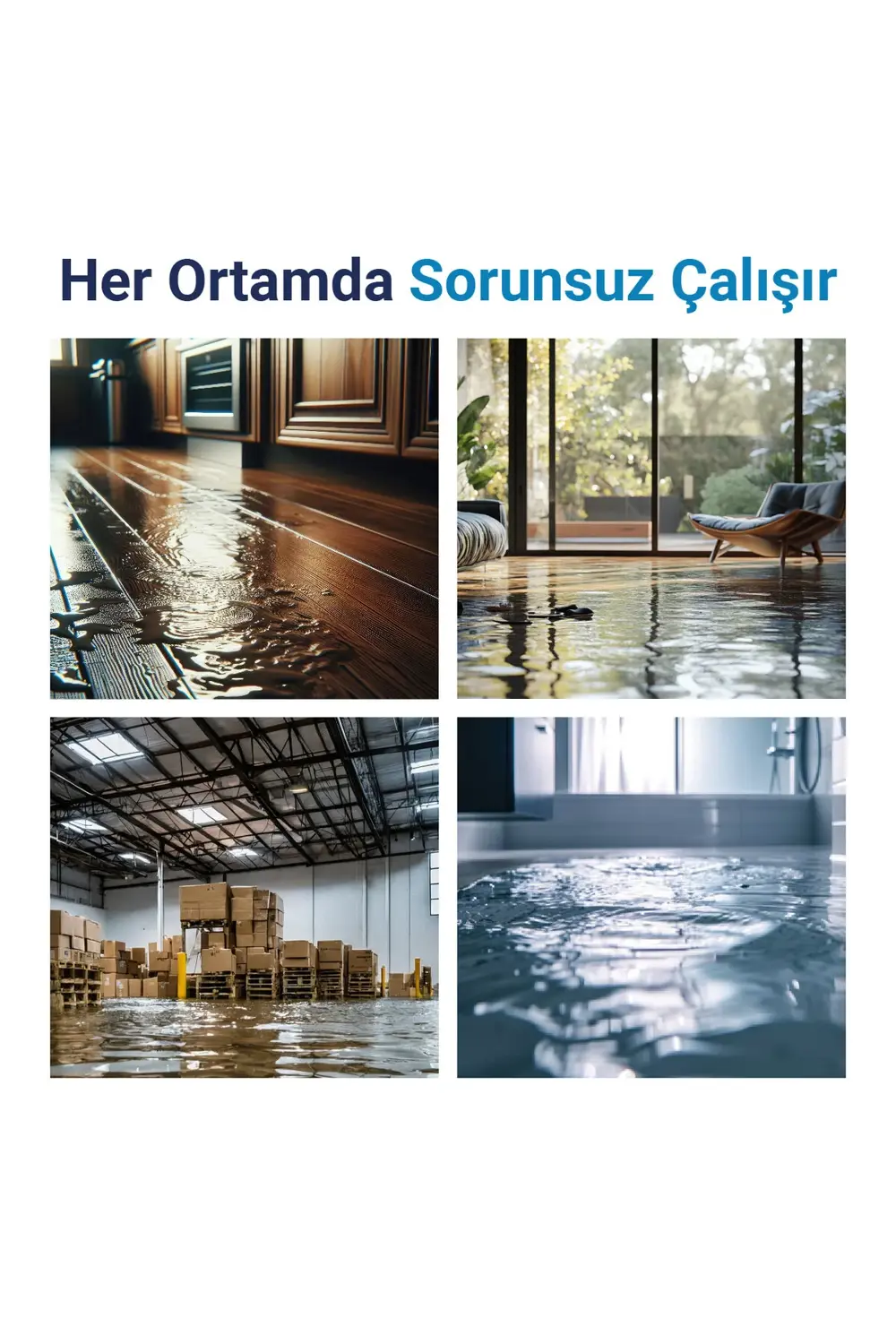 Akıllı Wi-fi Su Baskın Sensörü, Yüksek Sesli Anında Uyarı, Uygula