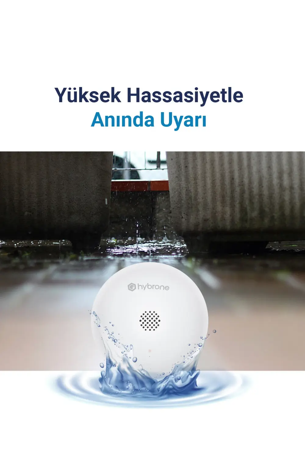 Akıllı Wi-fi Su Baskın Sensörü, Yüksek Sesli Anında Uyarı, Uygula