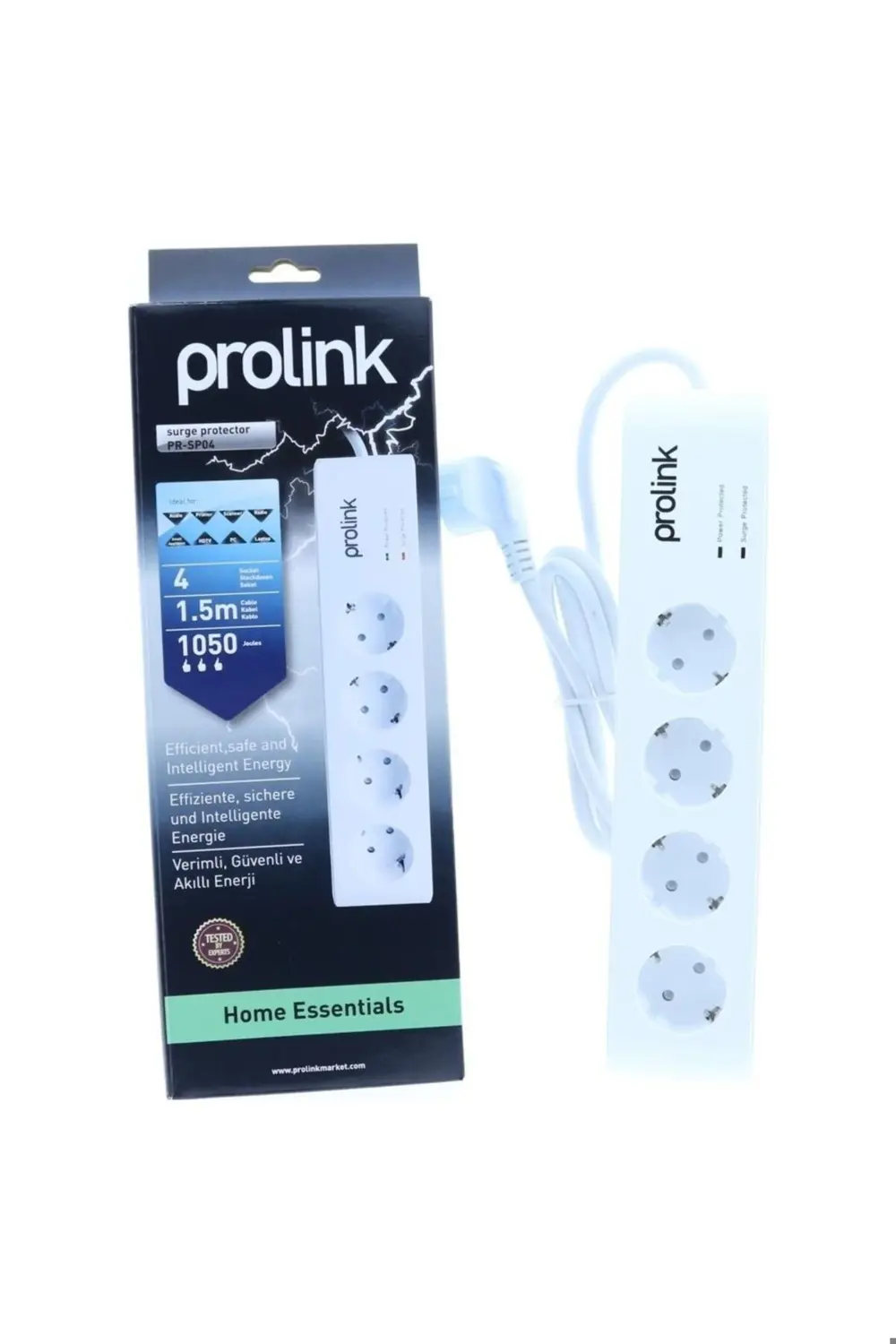 Akım Korumalı 4'lü Beyaz Priz Maksimum Tepe Akımı: 7200A 1.5Metre