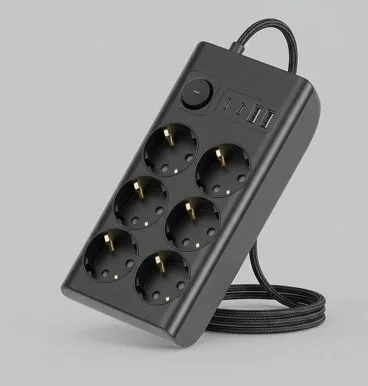 Akım Korumalı 6’lı Priz 2xusb 2xtype-c Çıkış Yüksek Gerilim Koruma Çoklu Priz Çoğaltıcı Akım Korumalı 6’lı Priz 2xusb 2xtype-c Çıkış Yüksek Gerilim Koruma Çoklu Priz Çoğaltıcı