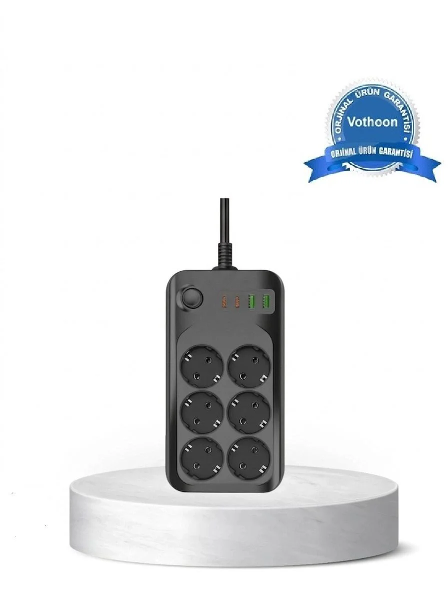 Akım Korumalı 6'lı Priz | 2xUSB 2xType-C Çoklu Priz Çoğaltıcı Fiyatı, Yorumları ve Özellikleri
