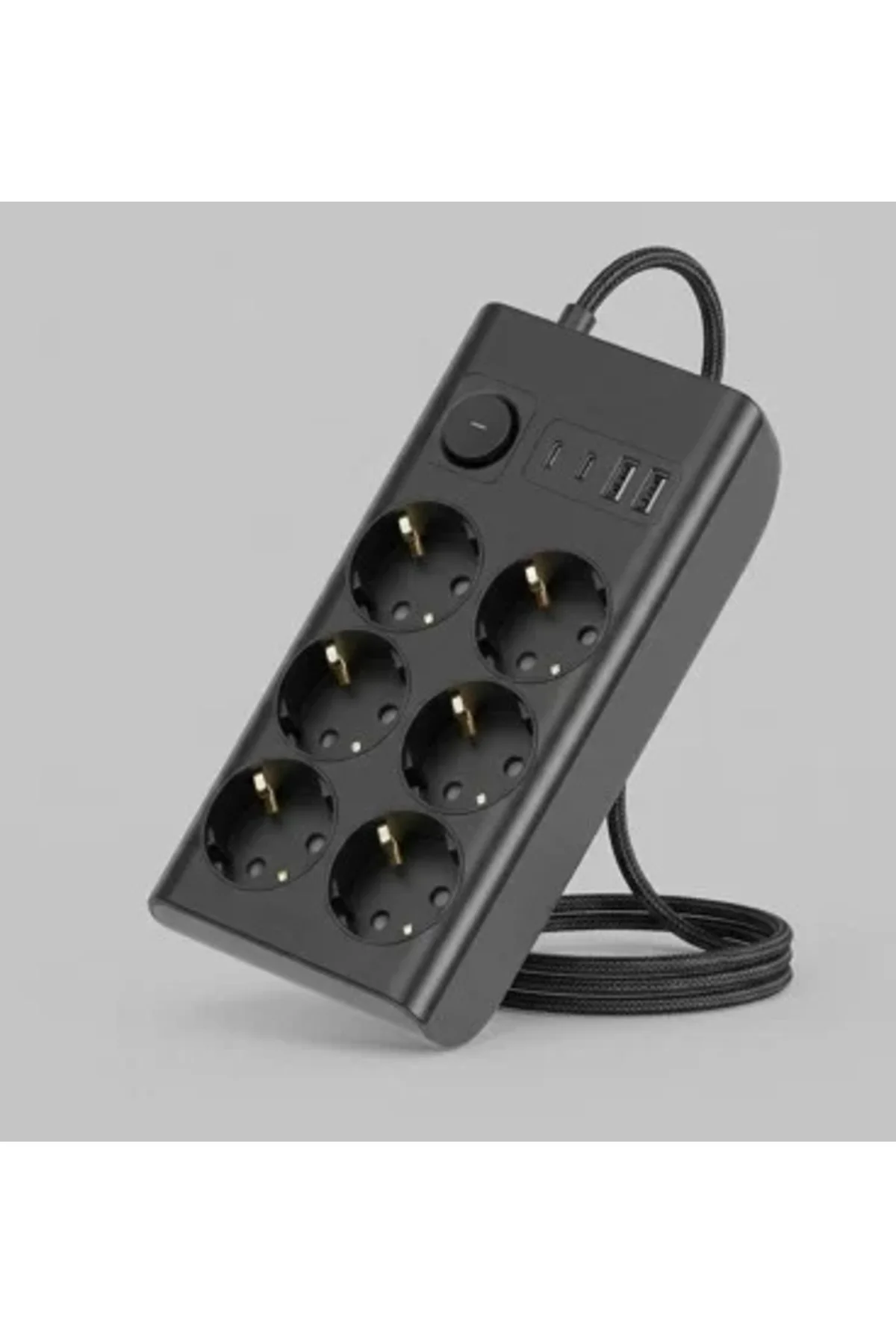 Akım Korumalı 6’lı Priz 2xusb 2xtype-c Çıkış Yüksek Gerilim Korum