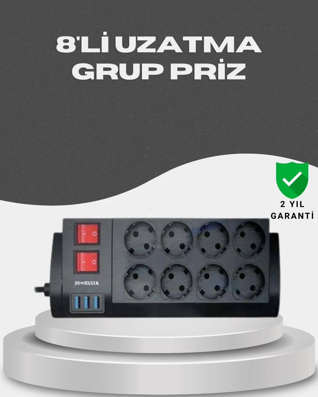 Akım Korumalı 8’li Priz 3 USB’li Uzatma Kablosu Isıya Dayanıklı 2 Metre Fiyatı, Yorumları ve Özellikleri