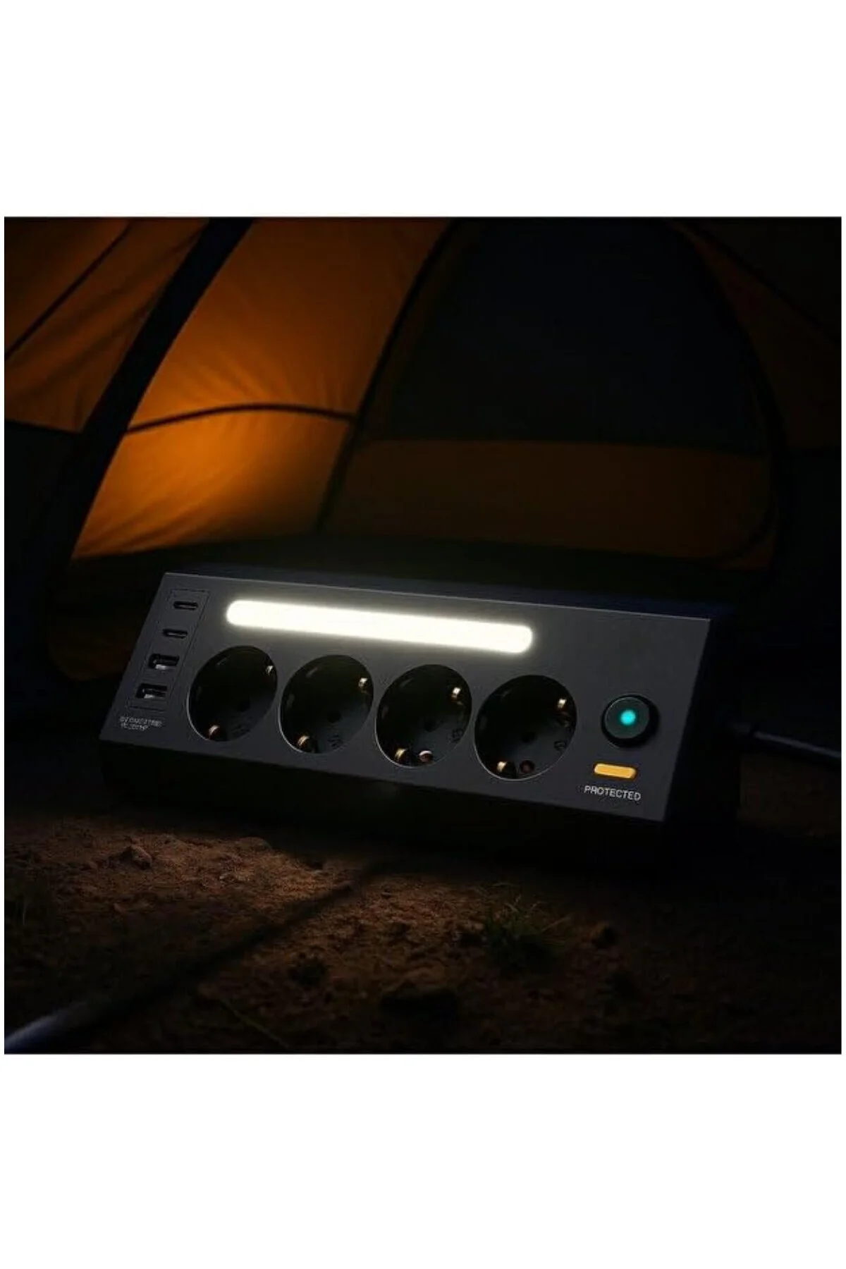 Akım Korumalı Çoklu Priz | 4 Priz Girişi + 2 USB-C + 2 USB-A Çıkı Akım Korumalı Çoklu Priz | 4 Priz Girişi + 2 USB-C + 2 USB-A Çıkı