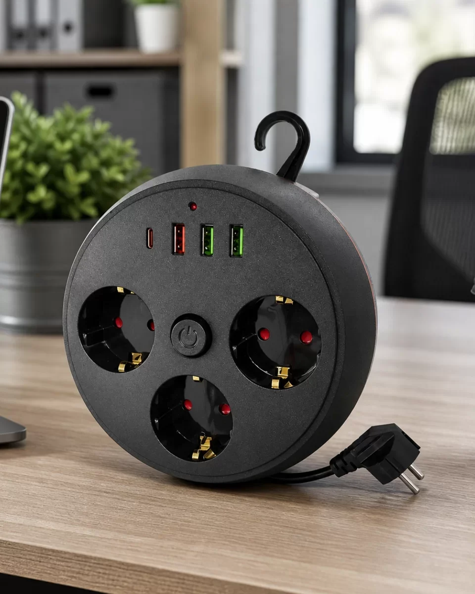 Akım Korumalı Çoklu Priz 3 Priz 3 USB 1 Type C - Ev ve Ofis İçin Güvenli Şarj Çözümü