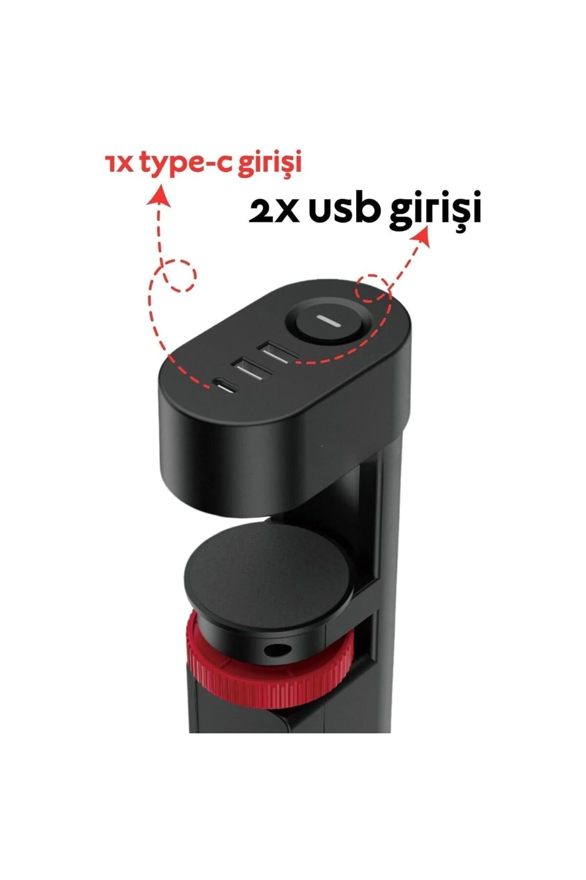 Akım Korumalı Çoklu Priz, 2 Adet USB, 1 Adet Type-C Girişi, Hızlı