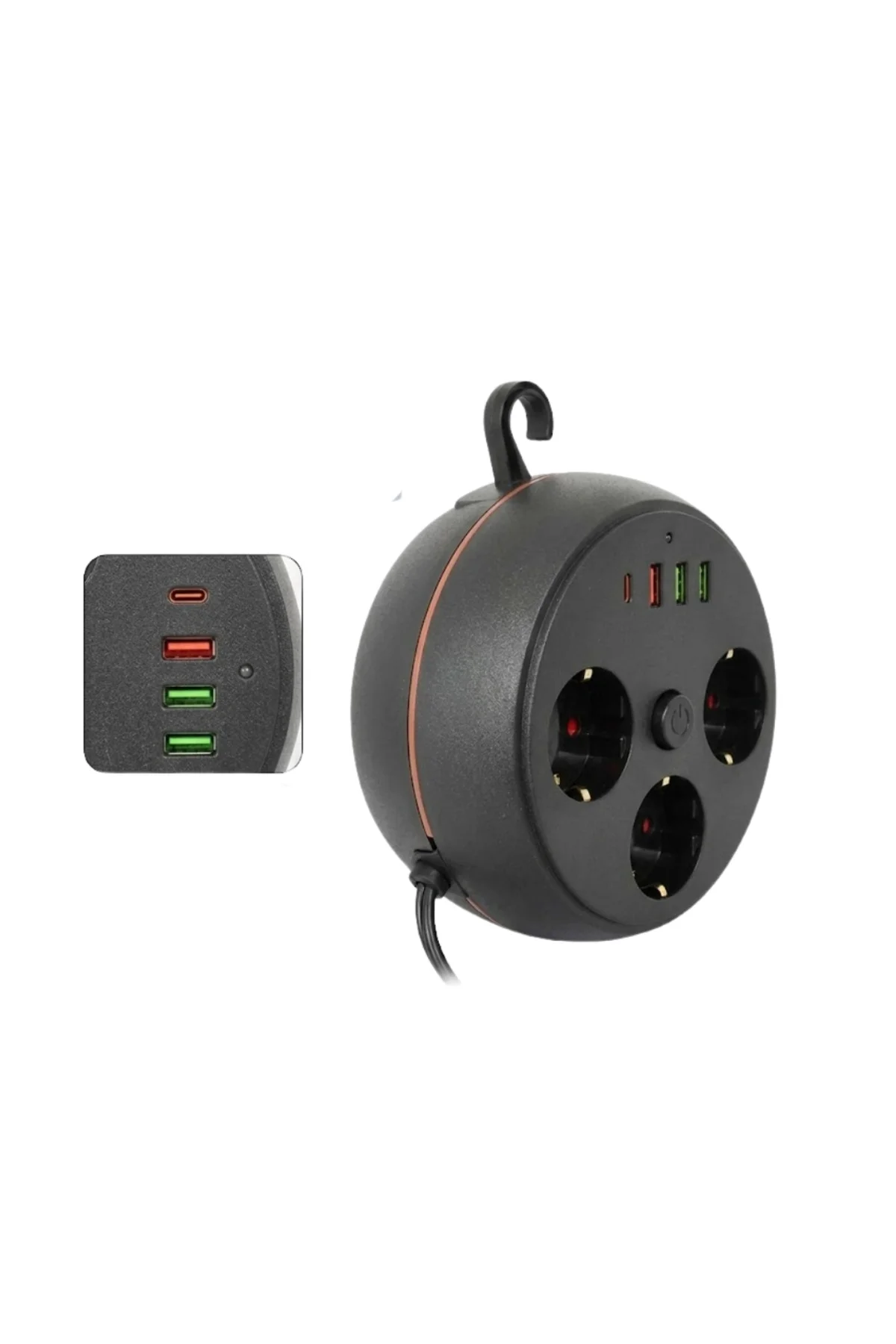 Akım Korumalı Çoklu Priz 3 Priz 3 USB Type-C 2 Metre Akım Korumalı Çoklu Priz 3 Priz 3 USB Type-C 2 Metre - Görsel 3