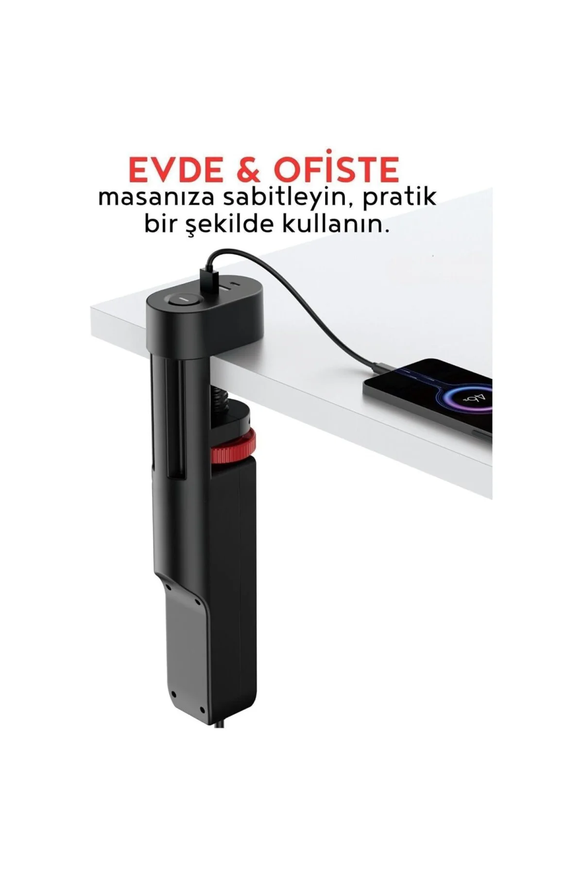 Akım Korumalı Çoklu Priz, 2 Adet USB, 1 Adet Type-C Girişi, Hızlı