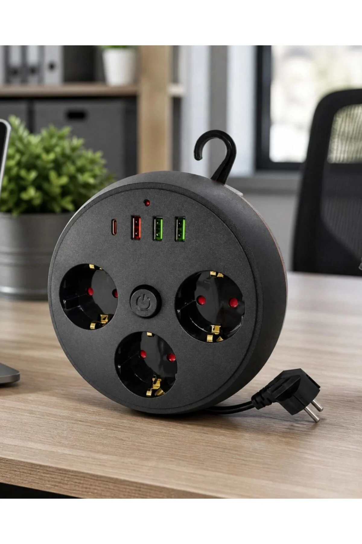 Akım Korumalı Çoklu Priz 3 Priz 3 Usb 1 Type C 2 Metre Kablo Güve