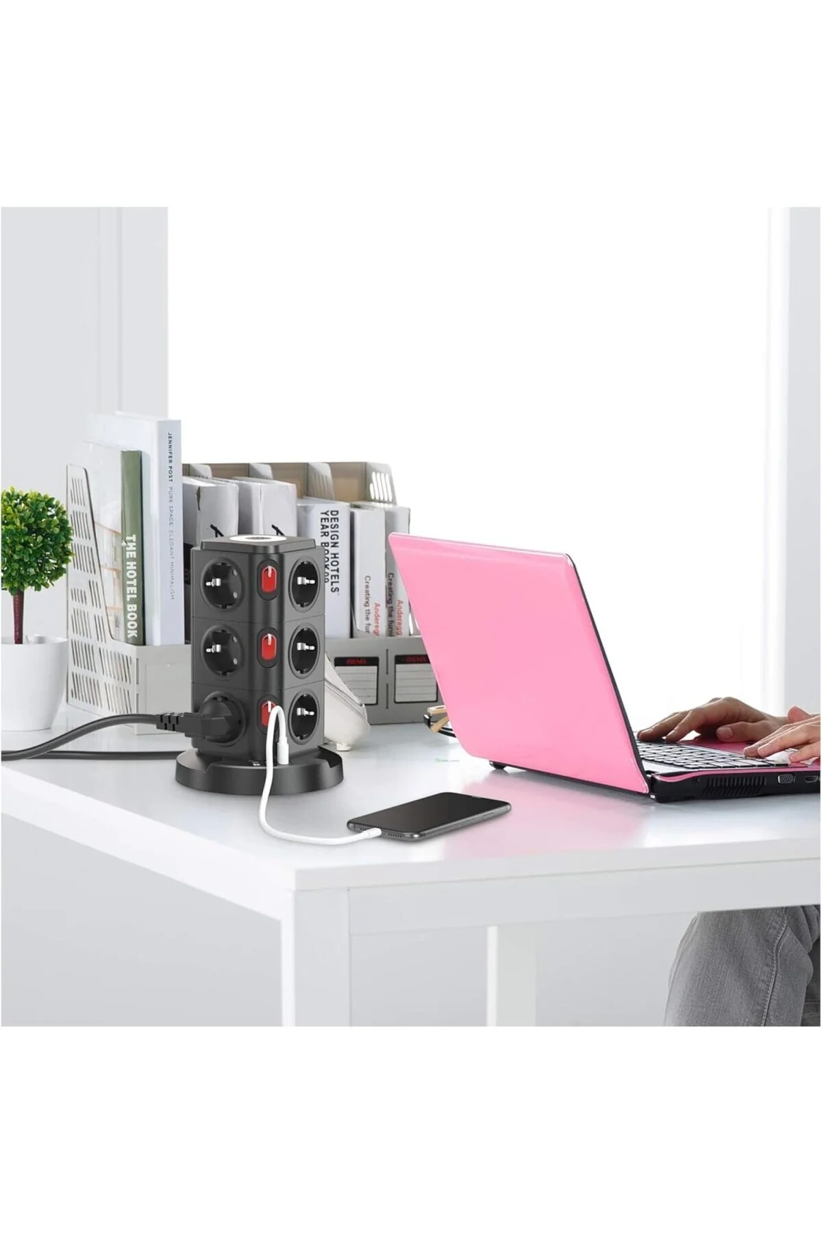 Akım Korumalı Çoklu Priz, 12 Adet AC Girişi, 1 Adet USB, 2 Adet T