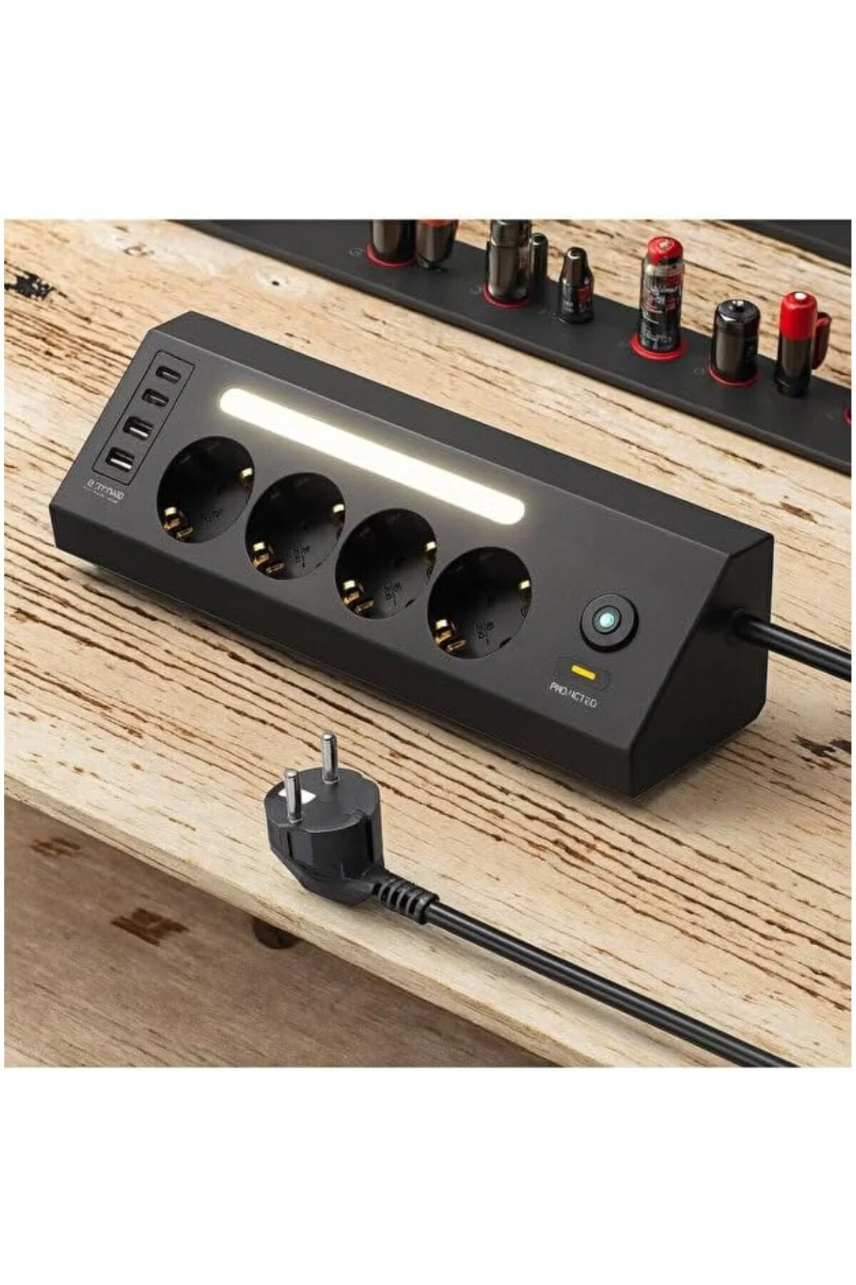 Akım Korumalı Çoklu Priz | 4 Priz Girişi + 2 USB-C + 2 USB-A Çıkı Akım Korumalı Çoklu Priz | 4 Priz Girişi + 2 USB-C + 2 USB-A Çıkı