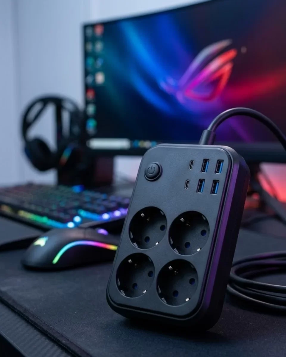 Akım Korumalı Çoklu Priz 4 USB 2 Type C 4 Priz - Güvenli ve Hızlı Şarj