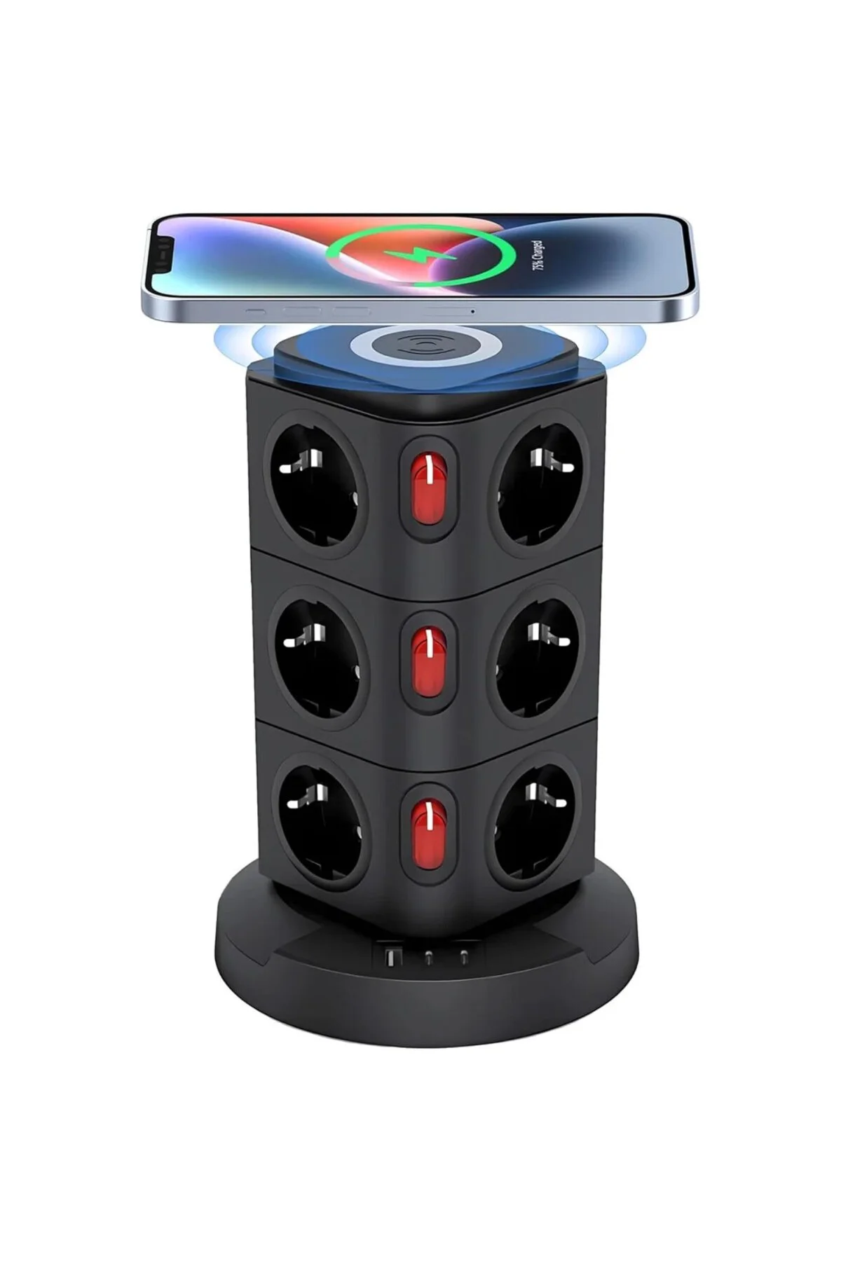 Akım Korumalı Çoklu Priz, 12 Adet AC Girişi, 1 Adet USB, 2 Adet T