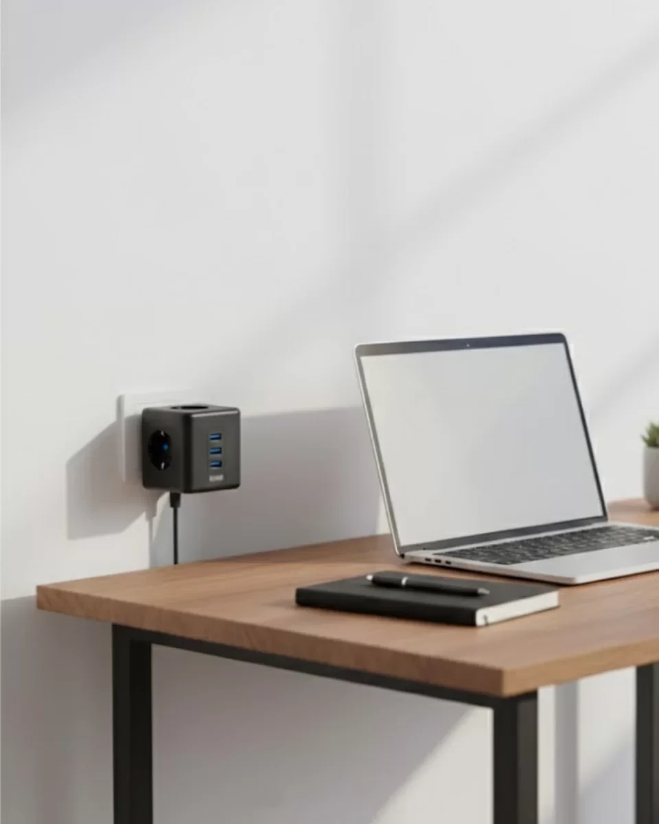 Akım Korumalı Küp Priz 3 Priz Girişi ve 3 USB Şarj Özellikli - Li