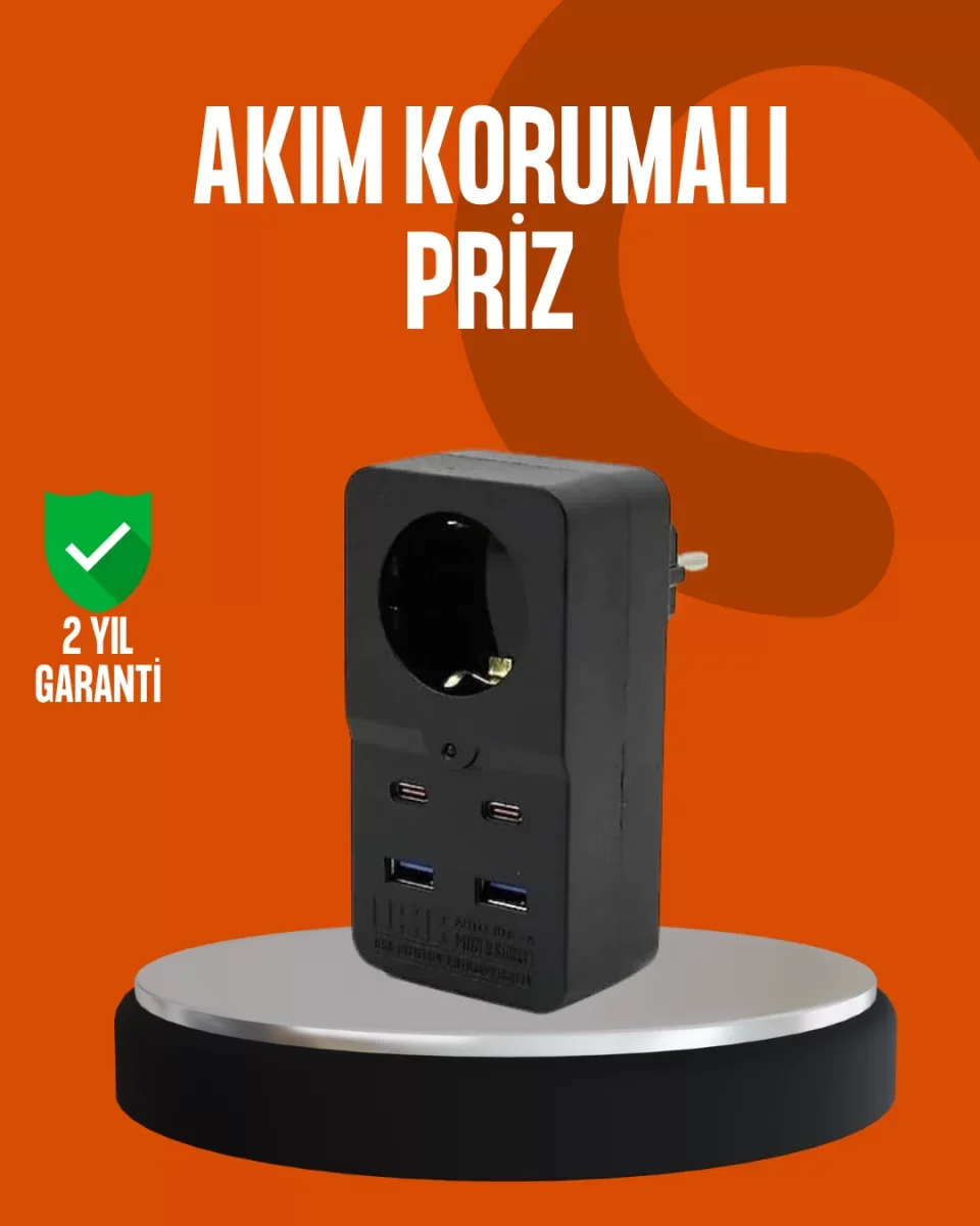 Akım Korumalı Priz 4 USB Type C Destekli Yüksek Isı Dayanımlı - Lisinya Akım Korumalı Priz 4 USB Type C Destekli Yüksek Isı Dayanımlı - Lisinya