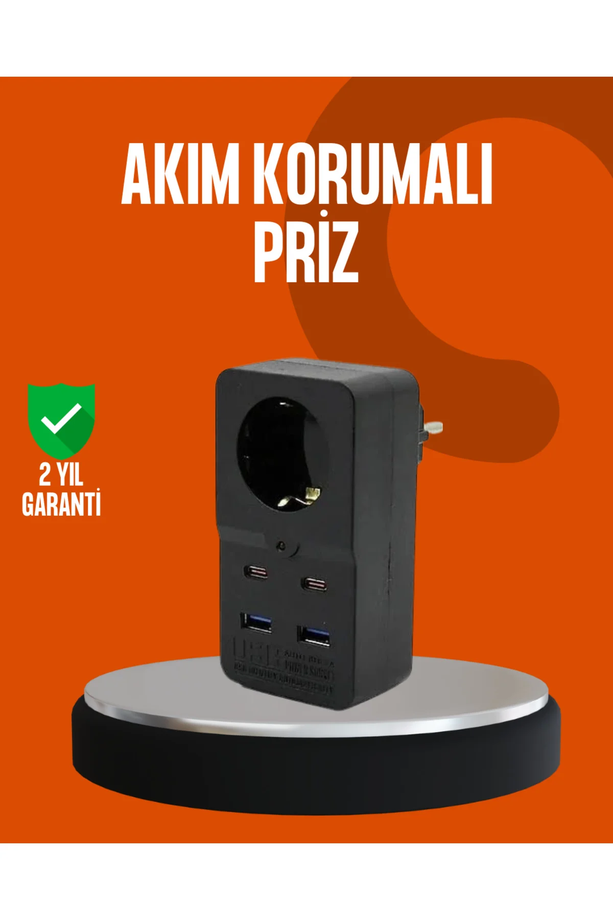 Akım Korumalı Priz 4 USB Type C Destekli Yüksek Isı Dayanımlı