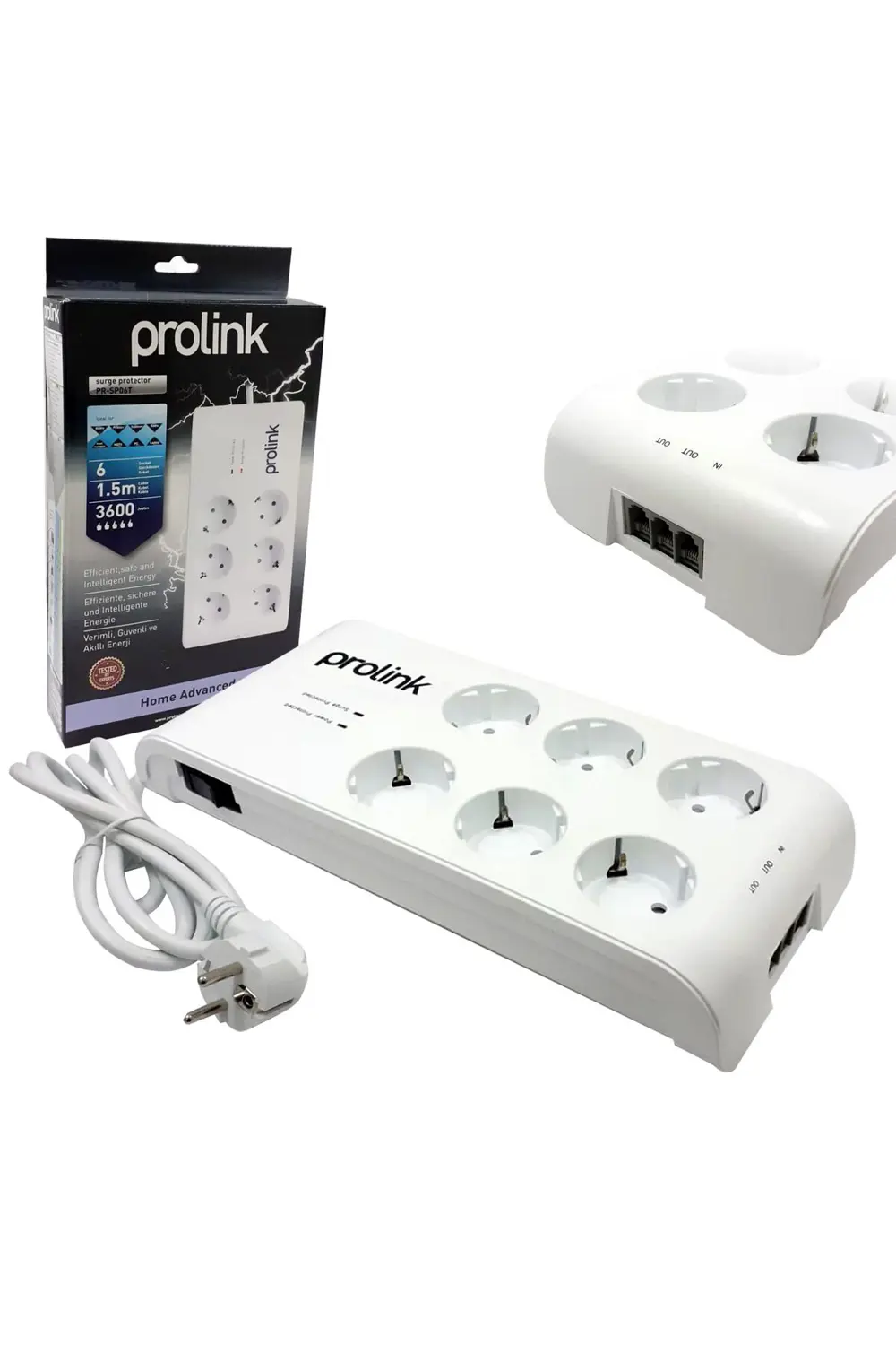 AKIM KORUMALI PRİZ ALTILI ANAHTARLI TELEFON HAT GİRİŞLİ 1.5MT PRO