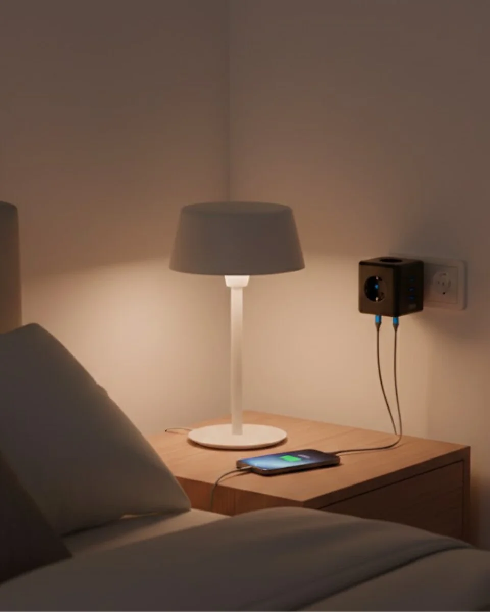Akım Korumalı Priz ve Çoklu USB Girişli Güvenli Enerji Yönetimi