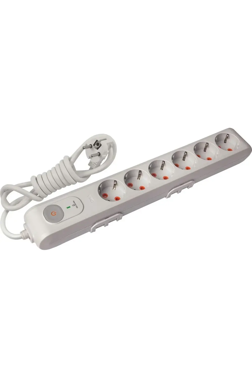 Akım ve Çocuk Korumalı Topraklı 6'lı ( ) Kablolu Priz 978262