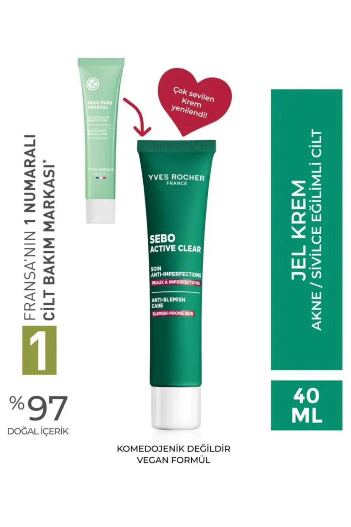 Akne/ Karşıtı Krem-Süksinik Asit&Allantoin&Aloe Vera-Sebo Active 