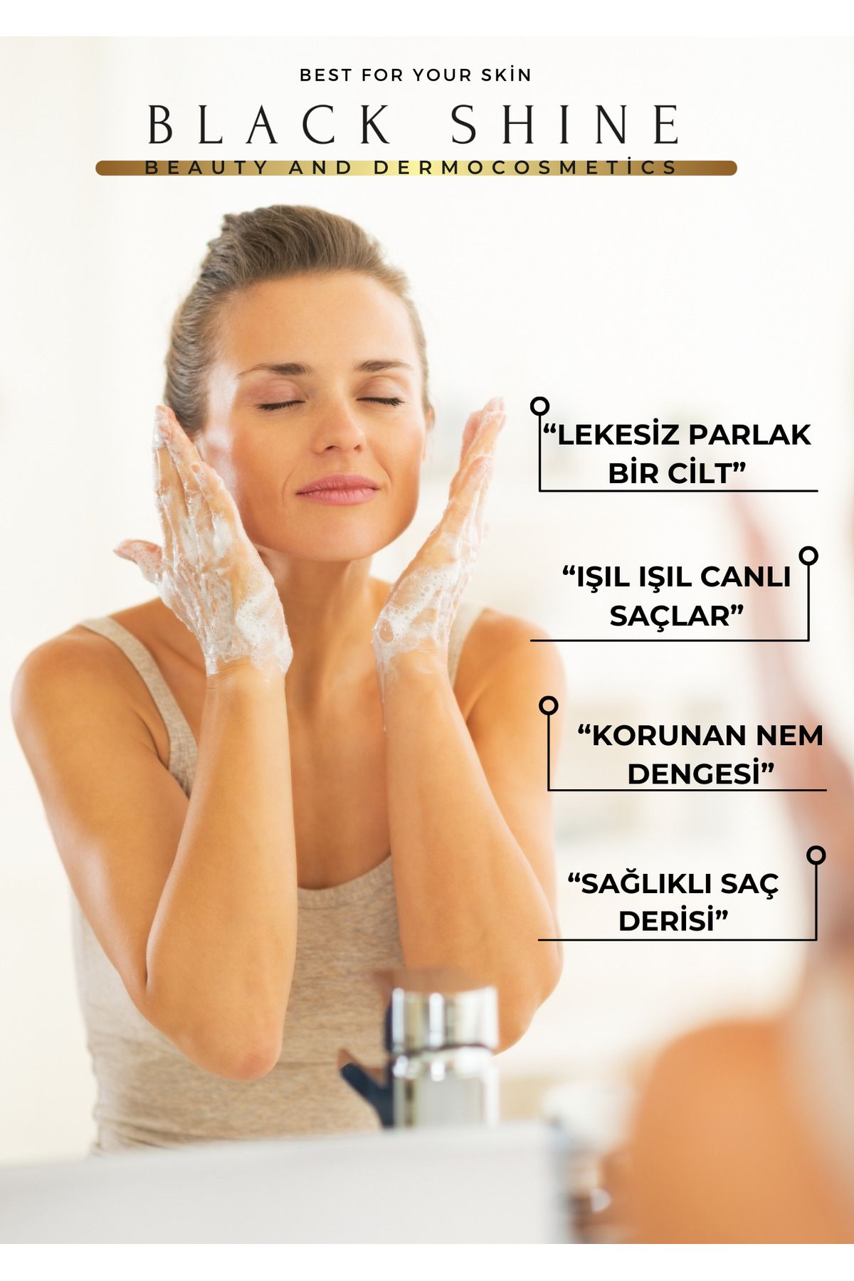 Black Shine Bs Akne Ve Aktif Sivilceli Ciltler - Mat Ve Cansız Saçlar İçin Canlandırıcı Etki