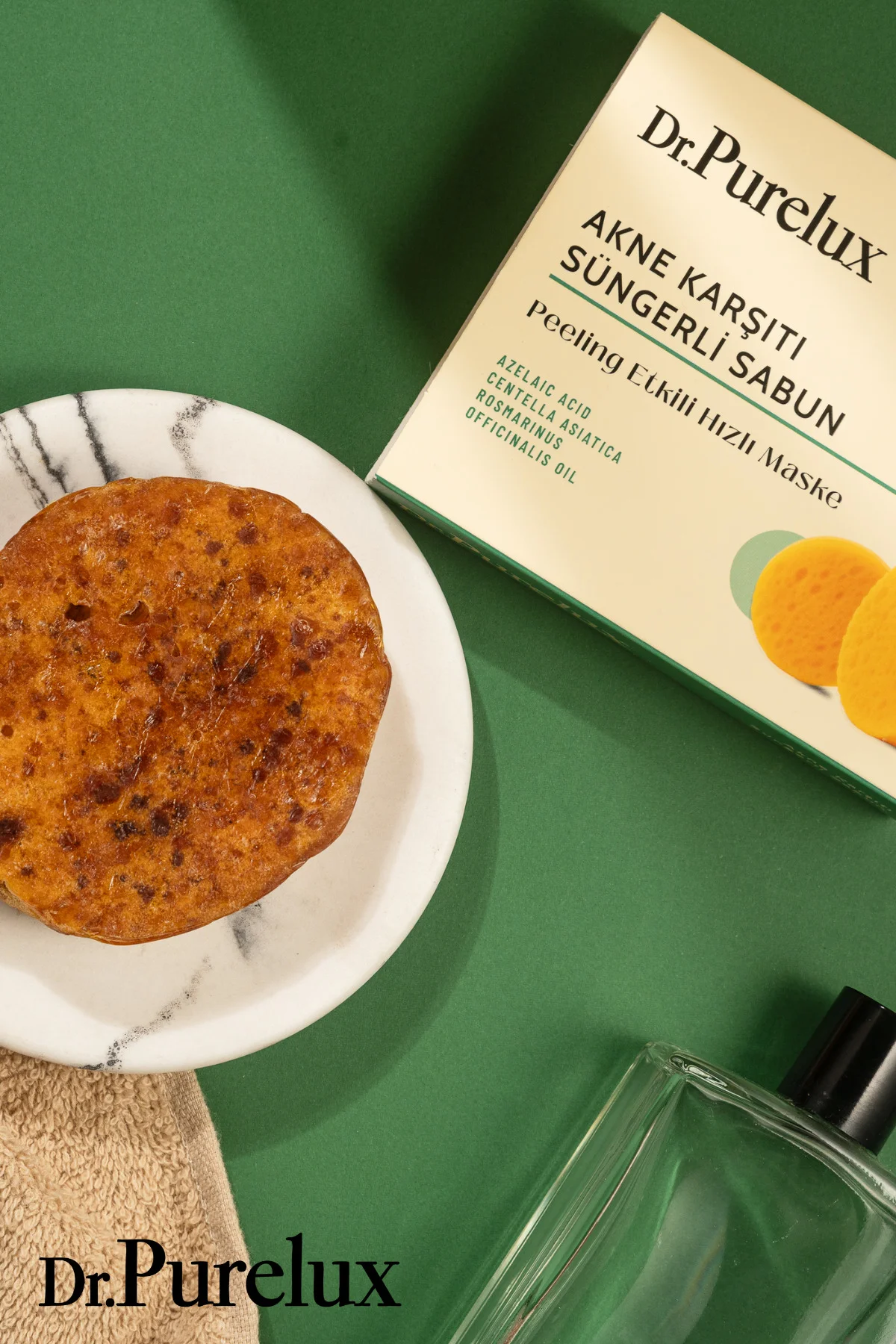 Akne ve Siyah Nokta Karşıtı Peeling Etkili Süngerli Sabun (Hızlı 