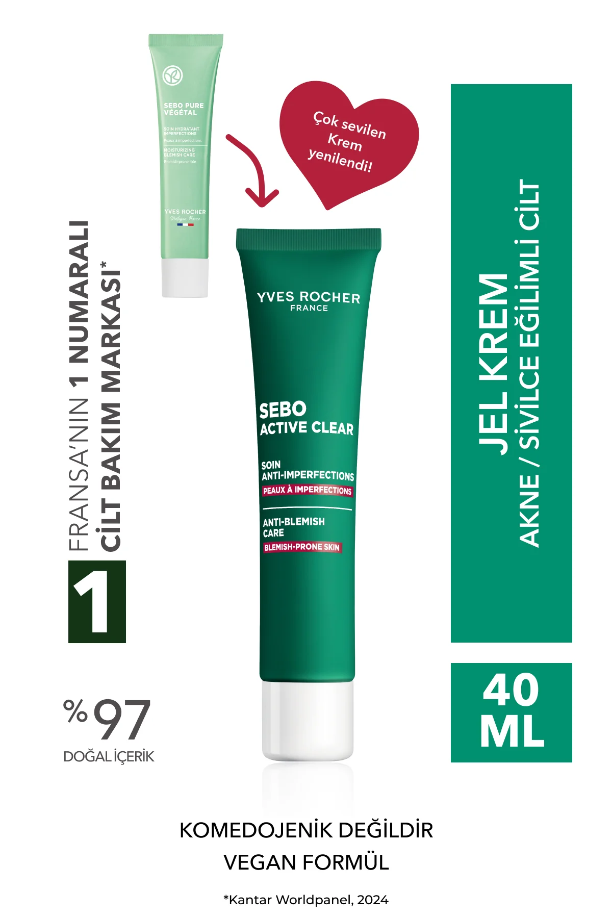 Akne/Sivilce Karşıtı Krem-Süksinik Asit&Allantoin &Aloe Vera-Sebo
