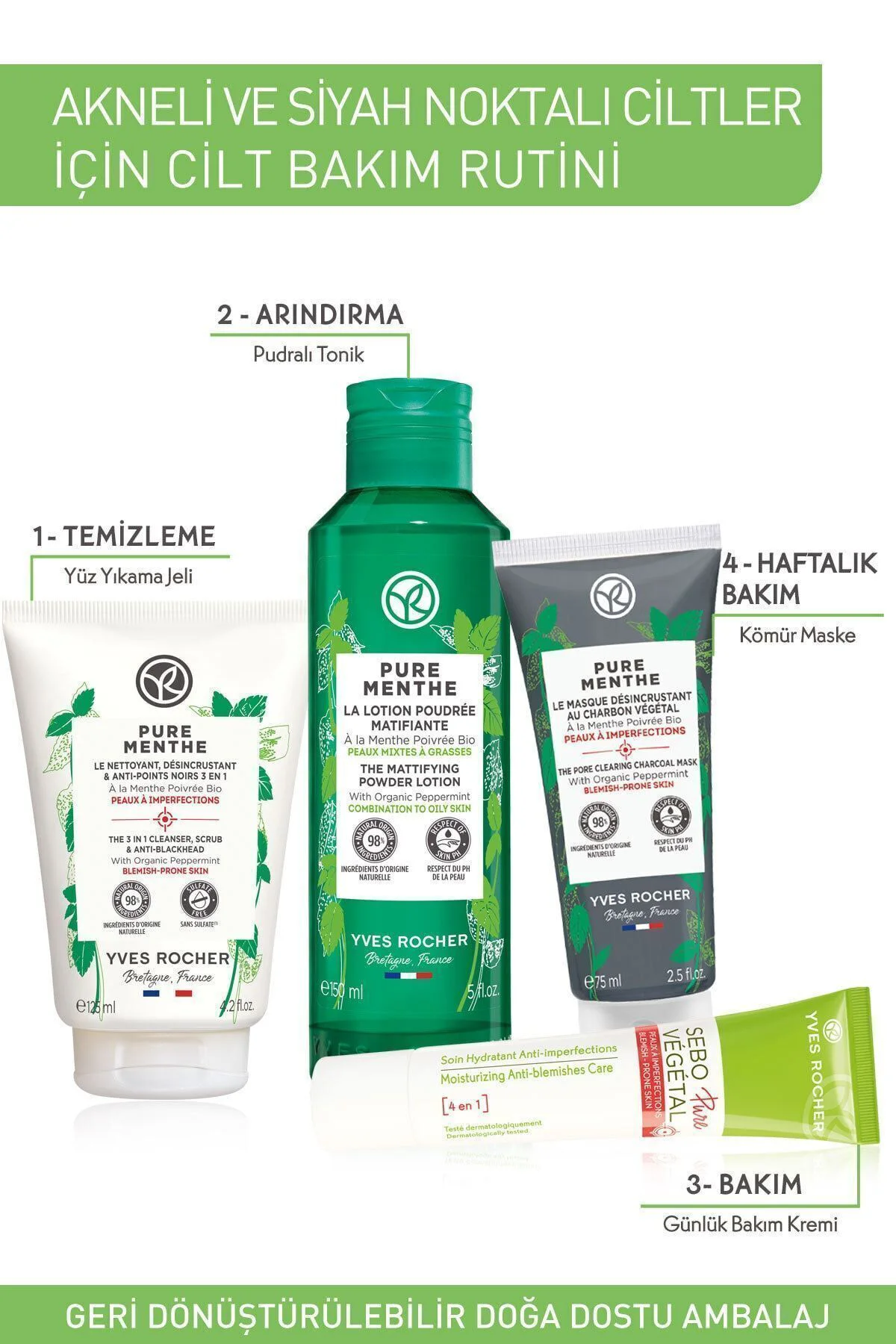 Akneye Eğilimli Ciltler Için Pure Menthe Peeling Etkili Prebiyoti