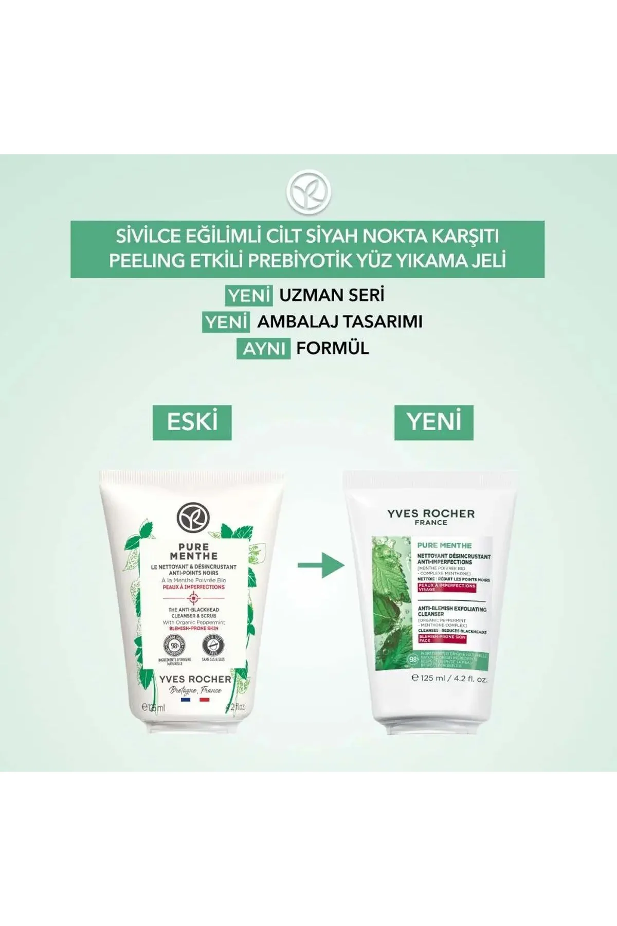 Akneye Eğilimli Ciltler Için Pure Menthe Peeling Etkili Prebiyoti