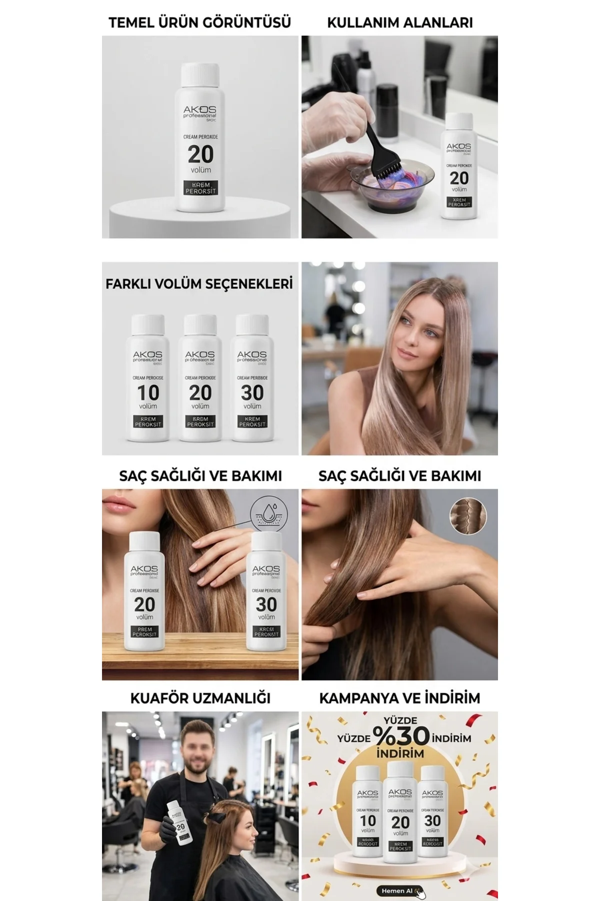 Akos Krem Peroksit 20 Volüm %6 60Ml-10 Adet - Görsel 4