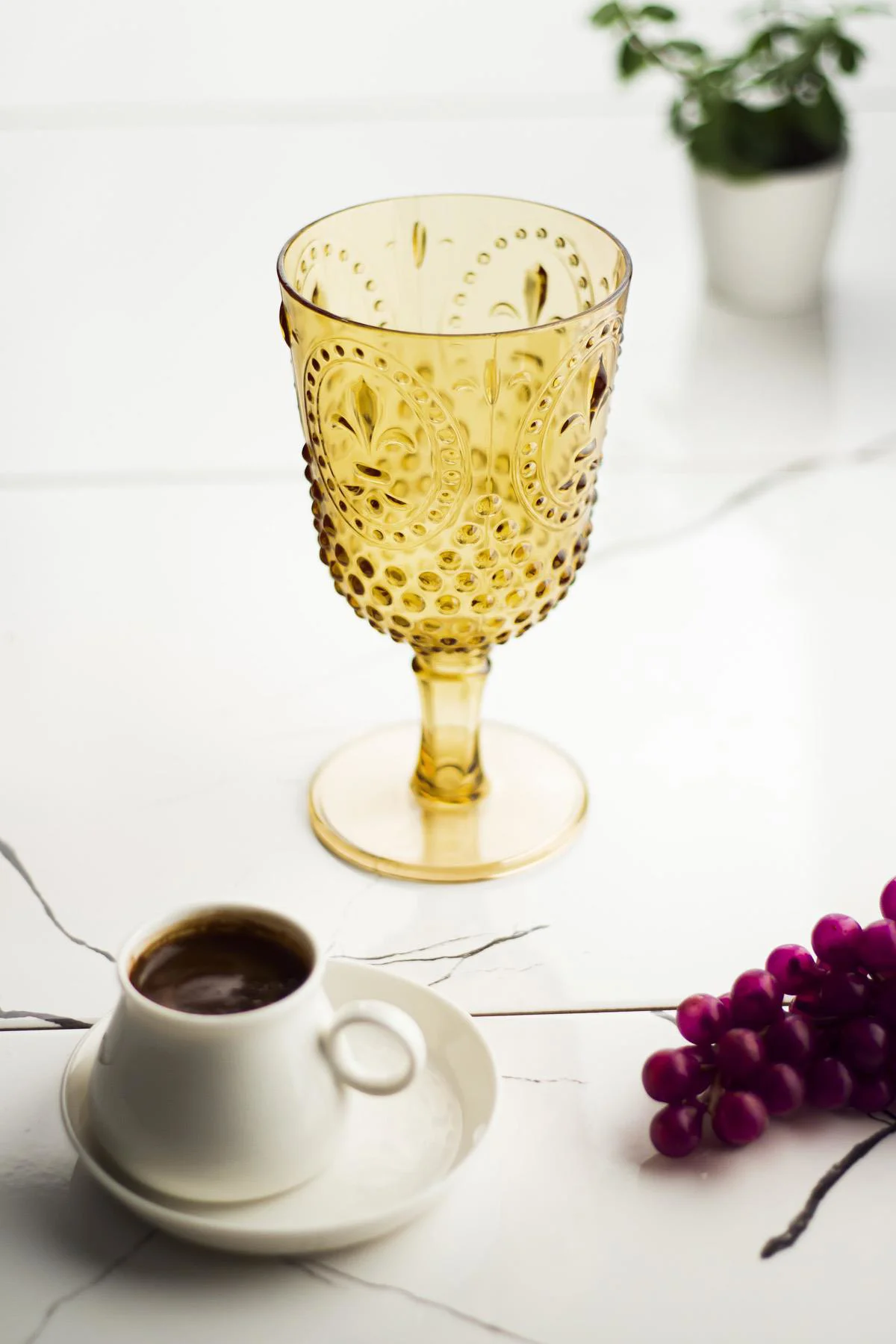 Akrilik Amber Bardak 450ml - Kırılmaz Su ve Kahve Bardağı