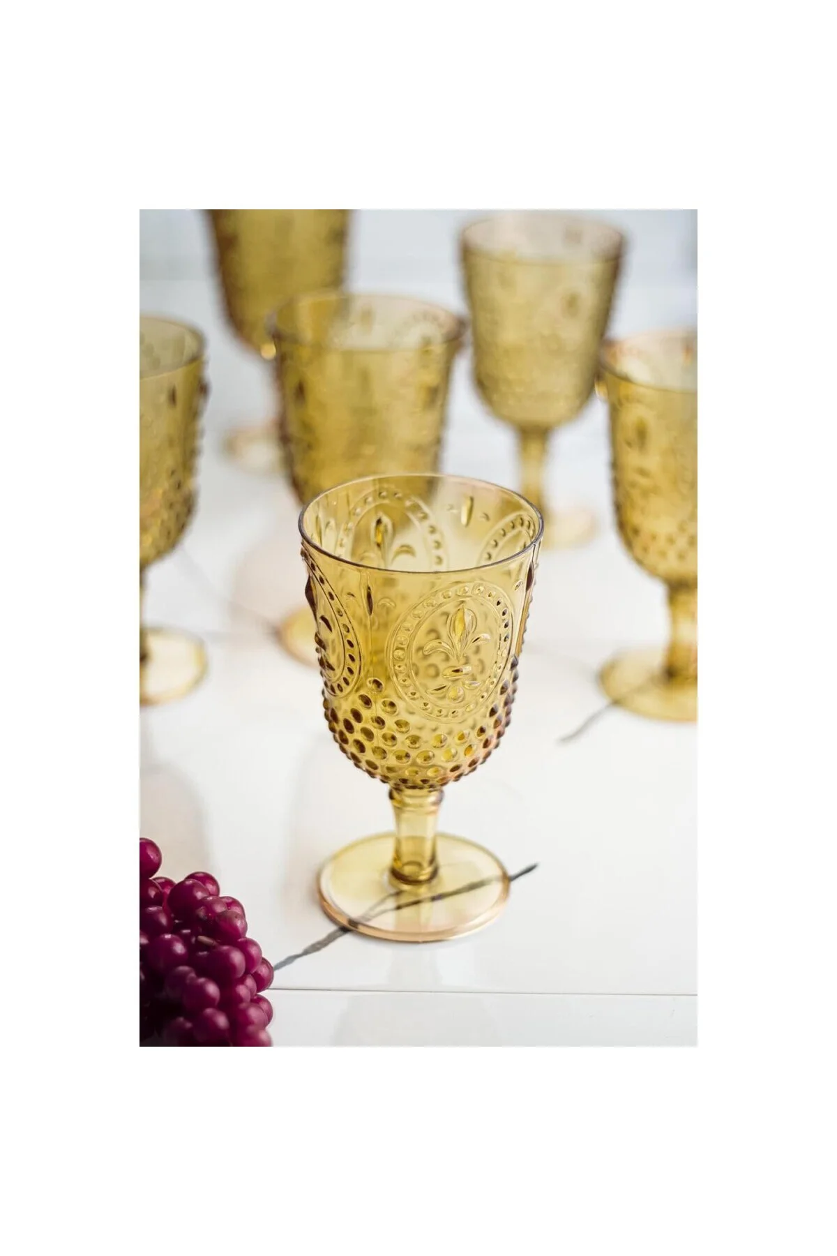 Akrilik Amber Tekli Kadeh & Su Meşrubat Kahve Yanı Bardağı 450 ml (Cam Değildir)